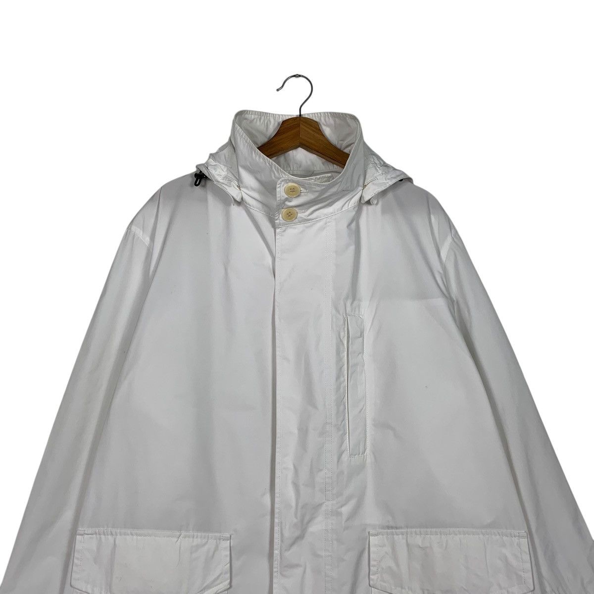 Jil Sander × Uniqlo Uniqlo Jil Sander Pure White Hooded Overcoat Size US L / EU 52-54 / 3 - 2 Thumbnail