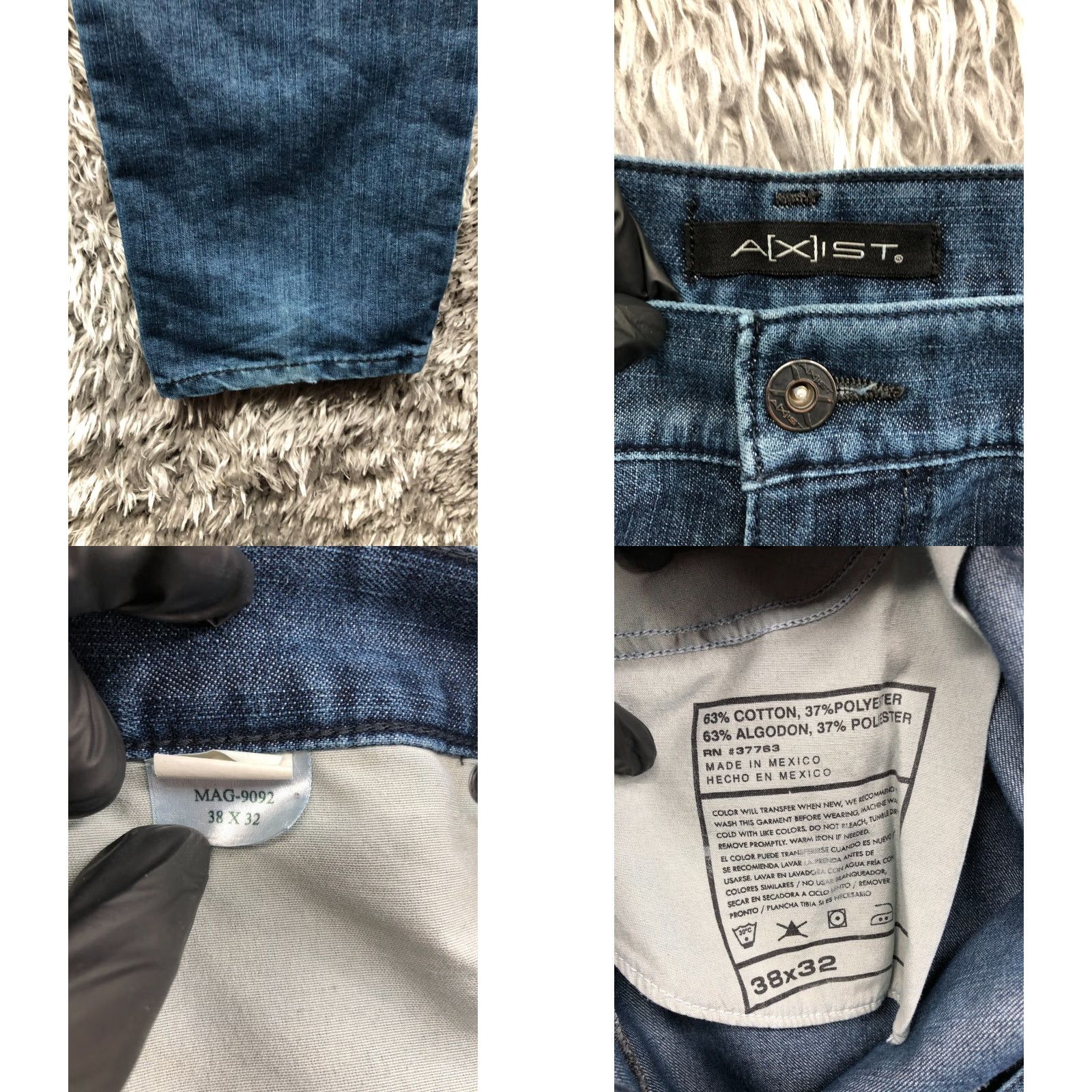 Denime Axist Jeans Size 38x32 Mens Mid Rise Straight Leg Medium Wash Blue Denim Size US 38 / EU 54 - 8 Thumbnail