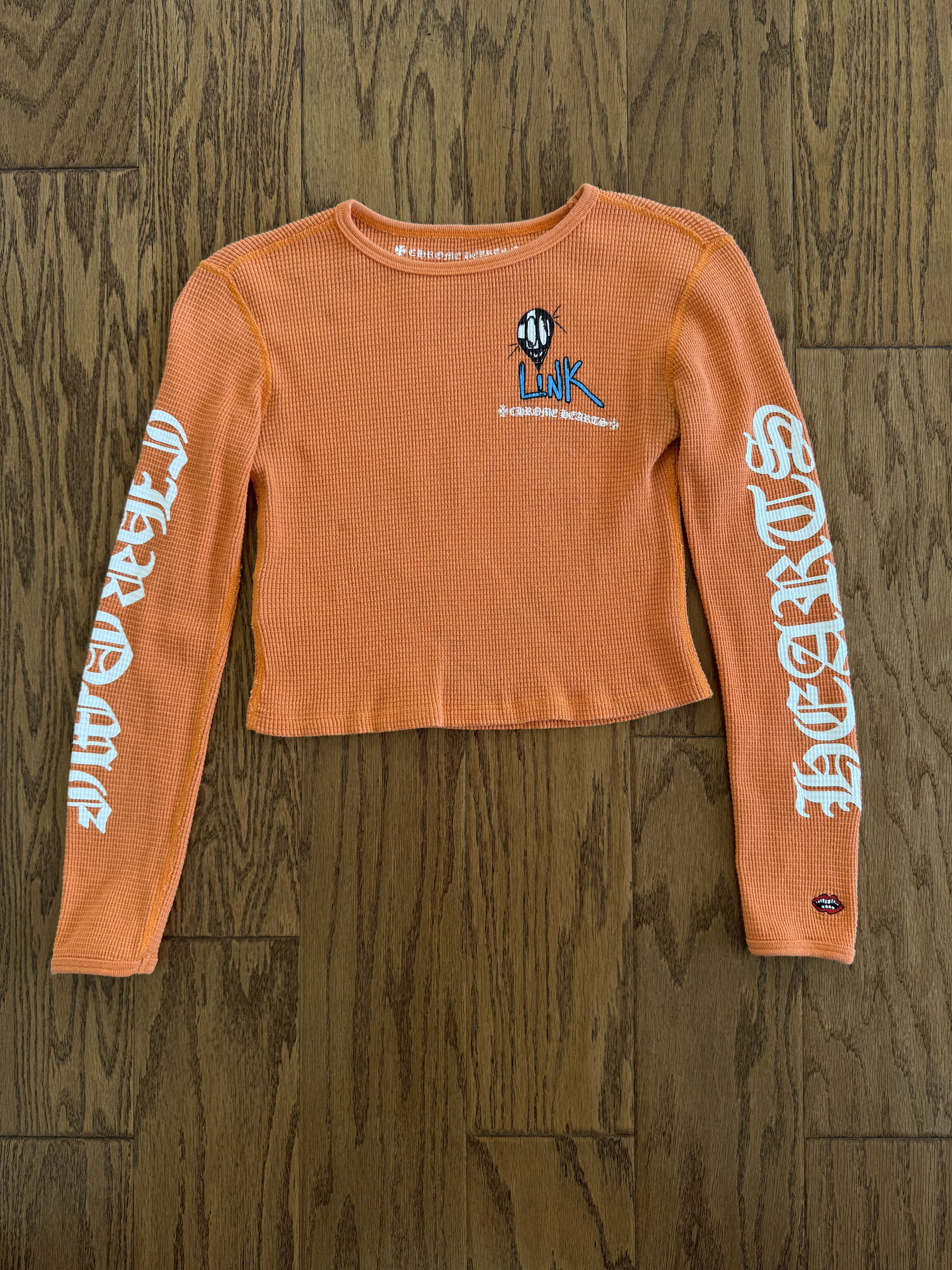 Chrome Hearts Matty boy sick hearts long sleeve crop top tee