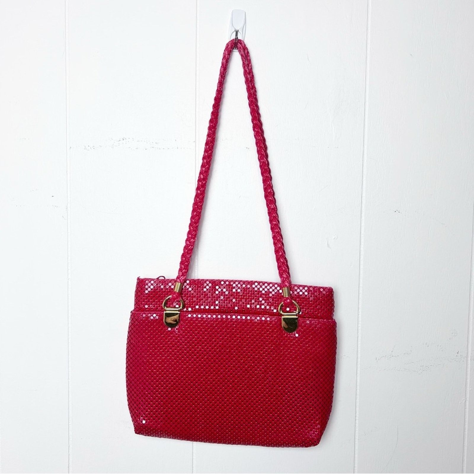 Vintage Vintage Red Medal Mesh Shoulder Bag Size ONE SIZE - 4 Thumbnail