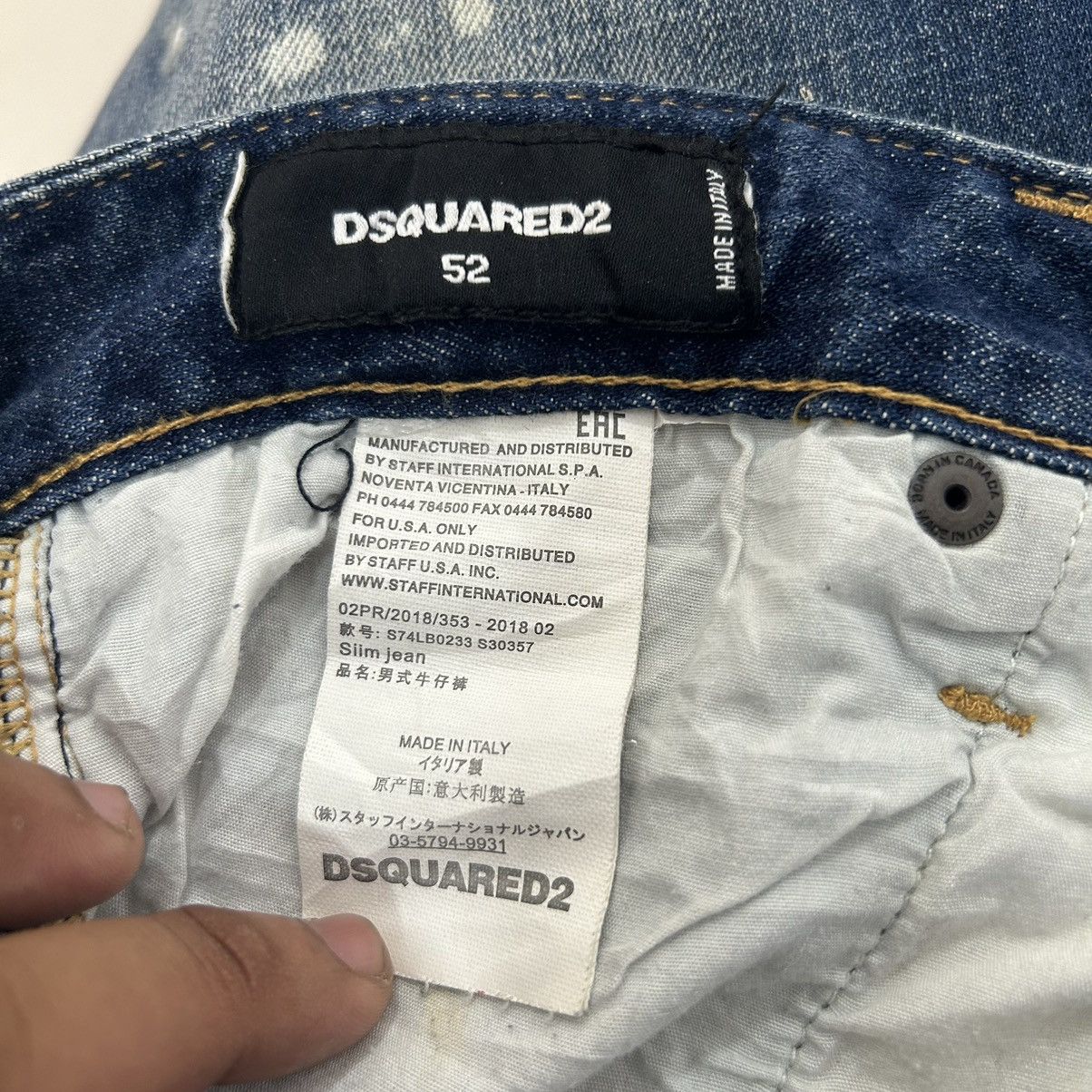 Dsquared2 Vintage Dsquared2 Paint Splash Patches Distressed Denim Size US 37 - 20 Thumbnail