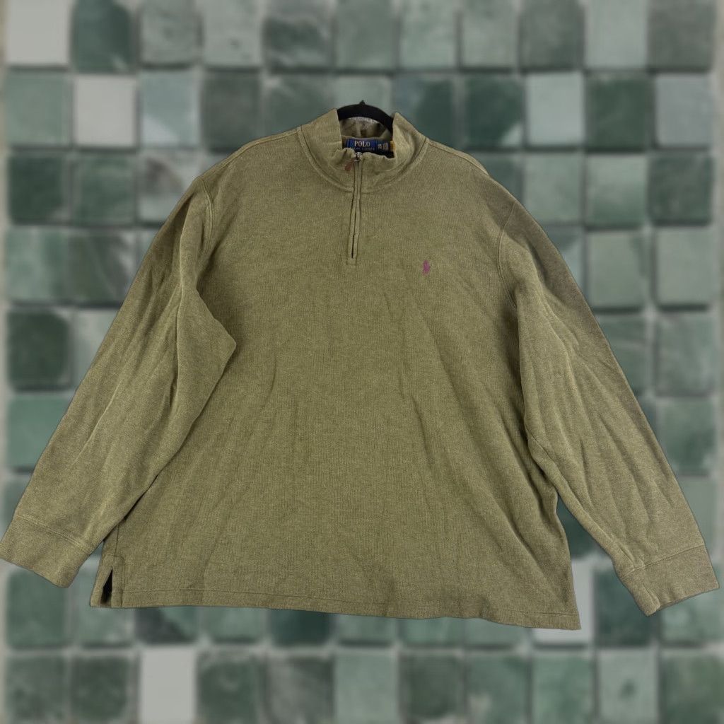 Polo Ralph Lauren Polo Ralph Lauren Sweater Mens 2XL Green 1/4 Zip Long Sleeve 100% Cotton Size US XXL / EU 58 / 5 - 1 Thumbnail