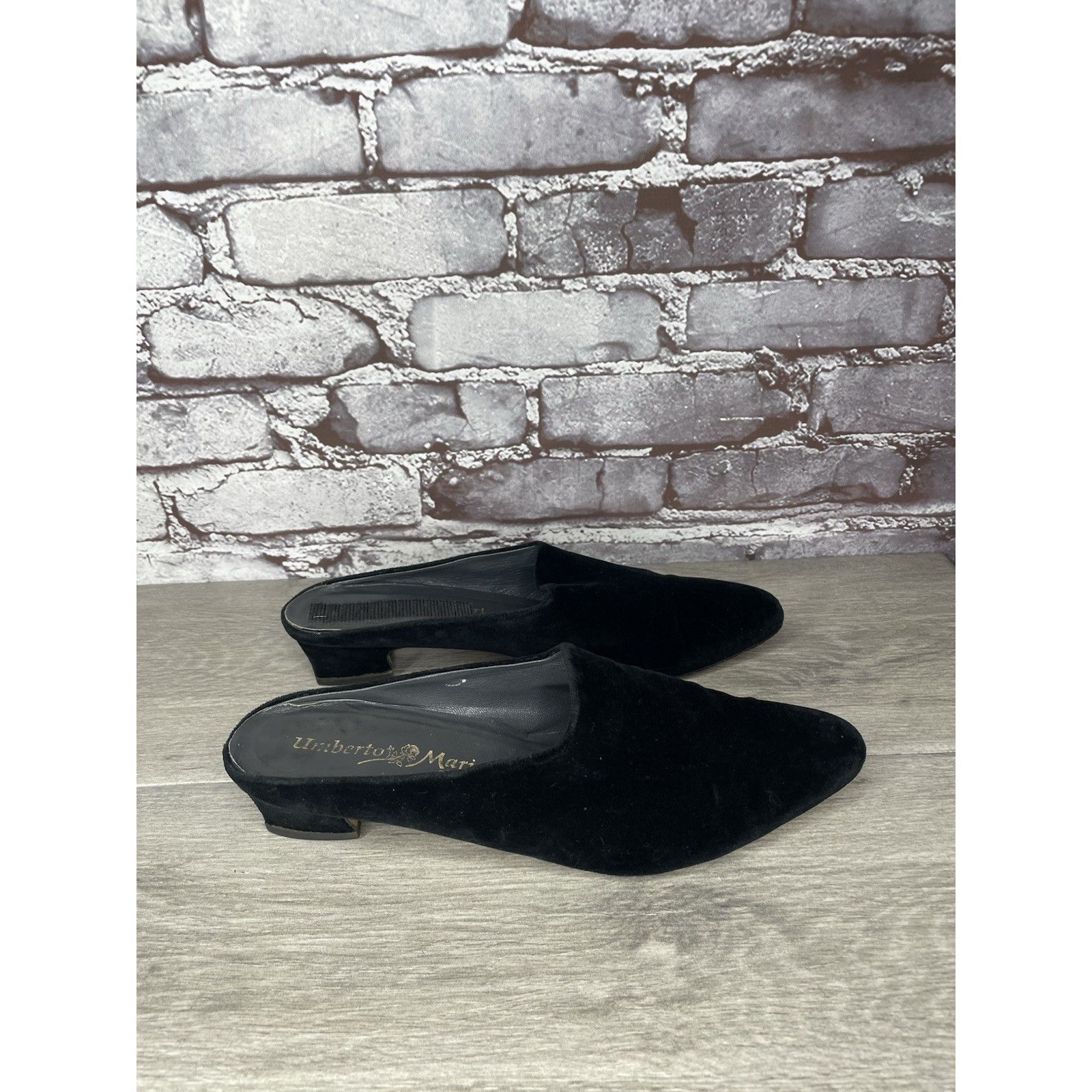 Umbro Umberto Mari Black Suede Leather Slip On Heel Mules Shoes Wo Size US 10 / IT 40 - 16 Thumbnail