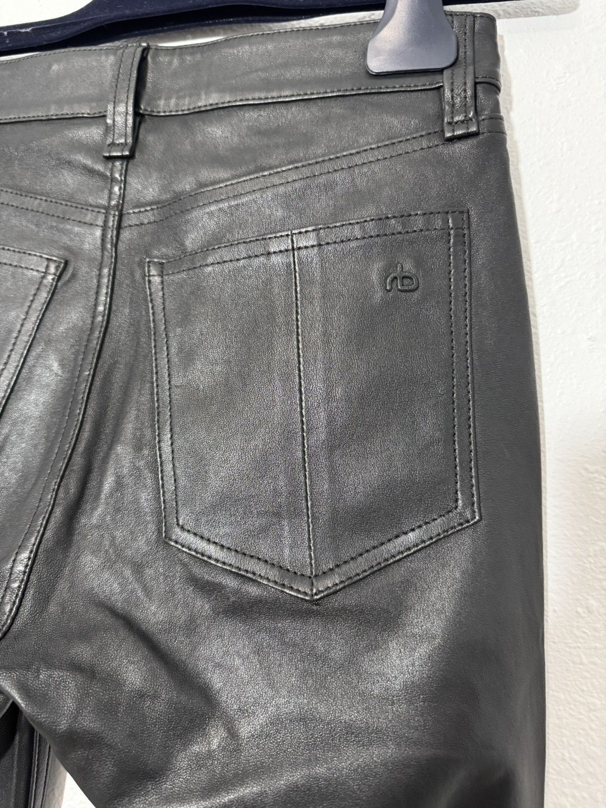 Rag & Bone EUC Rag & Bone Lambskin Leather Skinny Pants in Black Size 23" - 5 Thumbnail