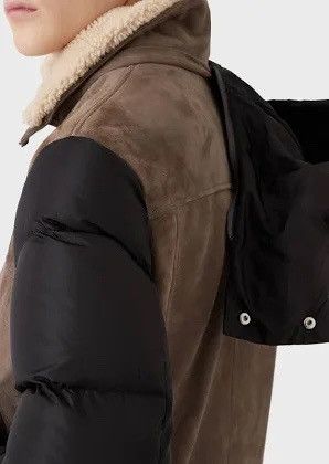 Emporio Armani Emporio Armani hooded Suede and down jacket Size US L / EU 52-54 / 3 - 4 Thumbnail