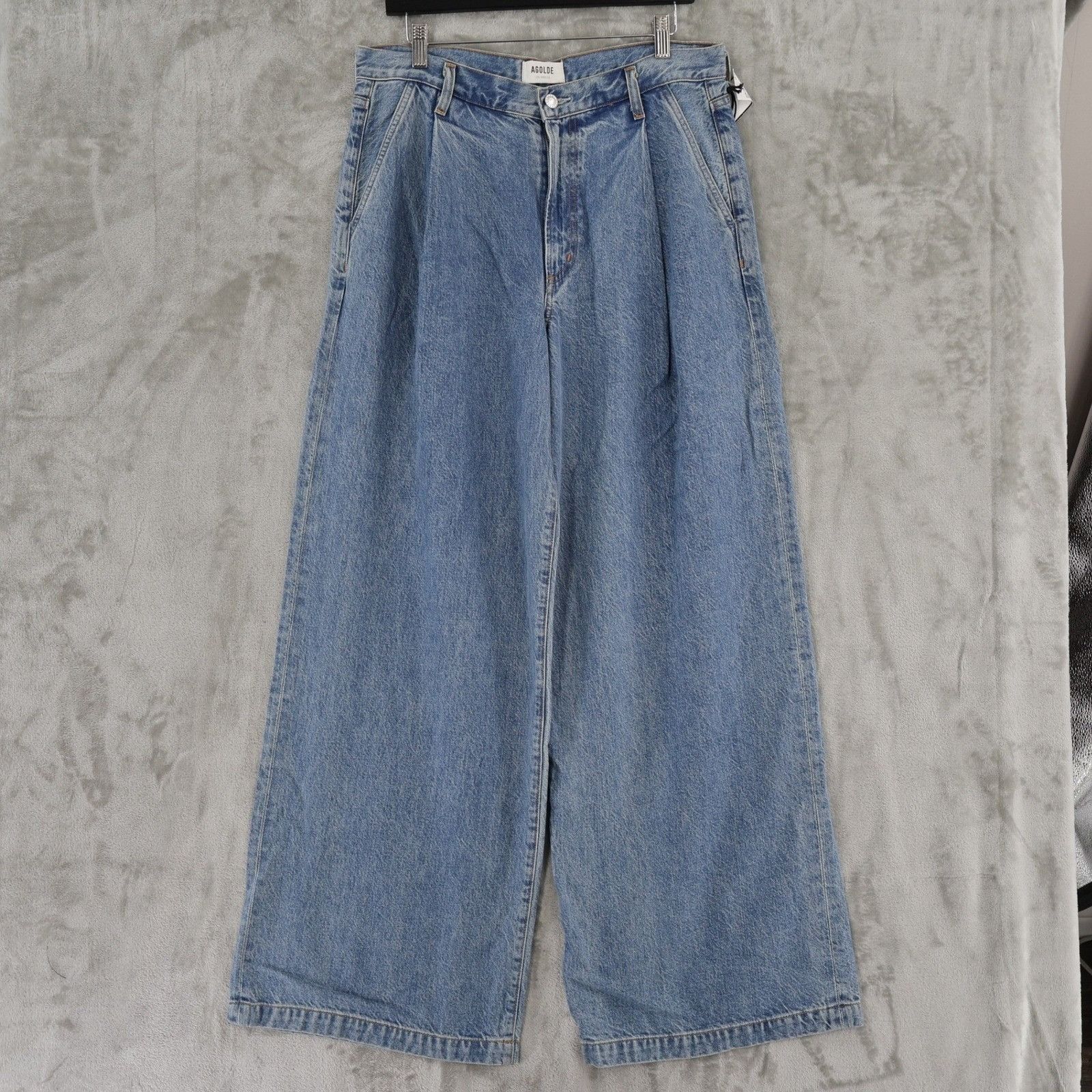 Agolde AGOLDE Ellis Trouser Wide Leg Denim Jeans Womens 28 Pleated Size 28" / US 6 / IT 42 - 1 Thumbnail