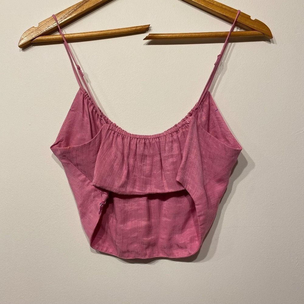 Zara Zara Pink Cropped Keyhole Tank Size Medium Size M / US 6-8 / IT 42-44 - 4 Thumbnail