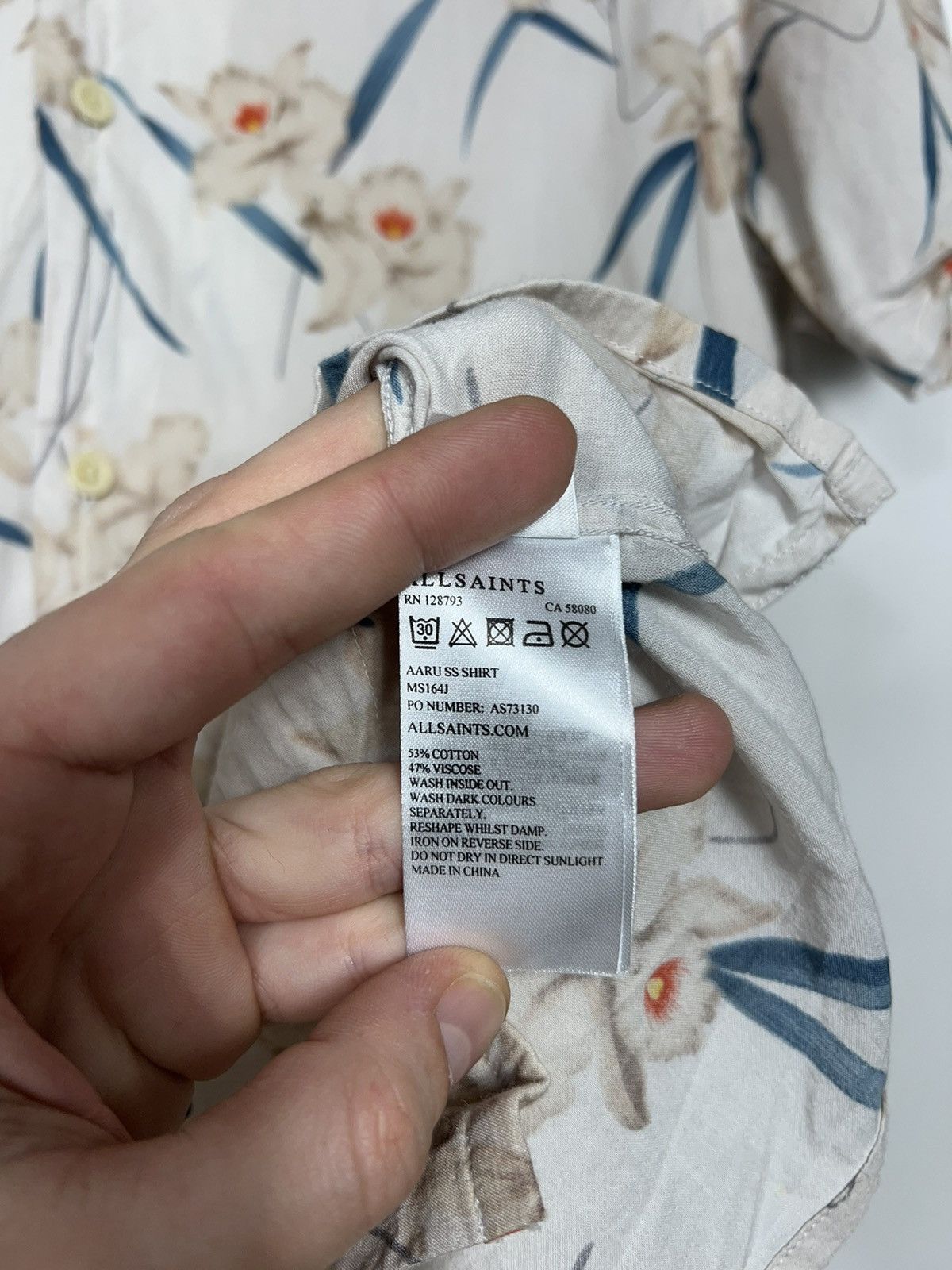 Allsaints Vintage Allsaints Aaru SS Flower Print 100% Viscose Hawaii Size US S / EU 44-46 / 1 - 5 Thumbnail