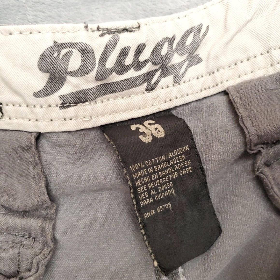Vintage Plugg Cargo Shorts Mens 36 Gray 100% Cotton Twill Utility Outdoor Casual Size US 36 / EU 52 - 2 Thumbnail