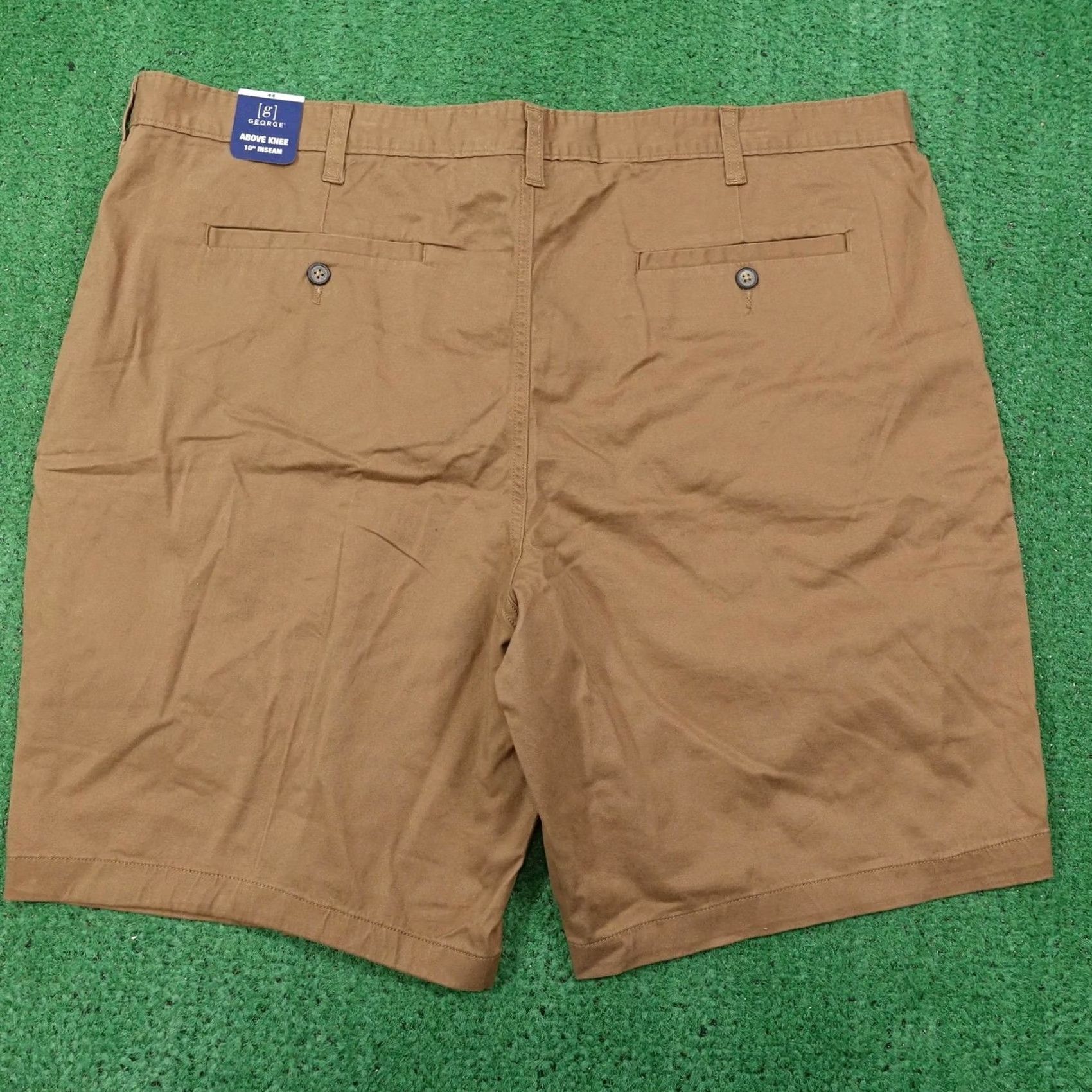 George George Shorts Mens 44 Brown Chino Cotton Spandex Pockets 10 Inseam Size US 44 / EU 60 - 3 Thumbnail