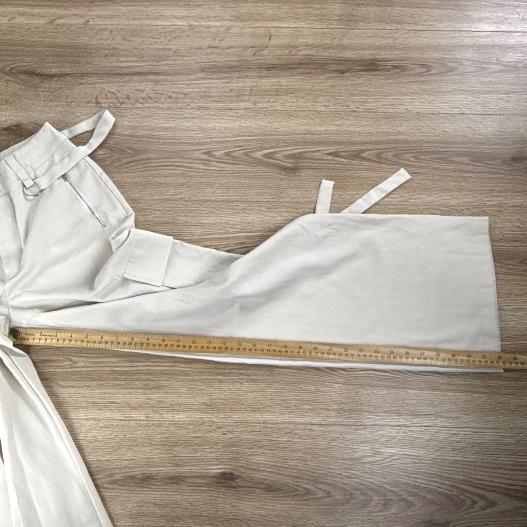 Vintage Shareen Collection High-Rire Cargo Wide Leg Pants Women size 10 Ivory Cargo Wide-Leg 10 Womens Size 32" / US 10 / IT 46 - 7 Thumbnail