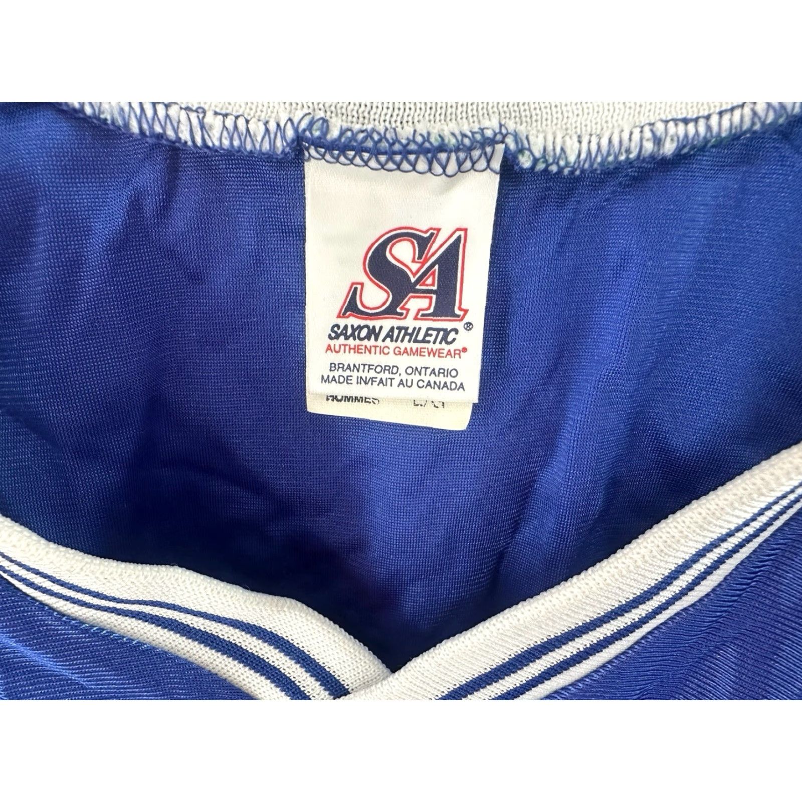 Vintage VINTAGE Saxon dazzle basketball jersey Mens L NWOT 90s Canada blue white Tank Athletic Jersey Size US L / EU 52-54 / 3 - 3 Thumbnail