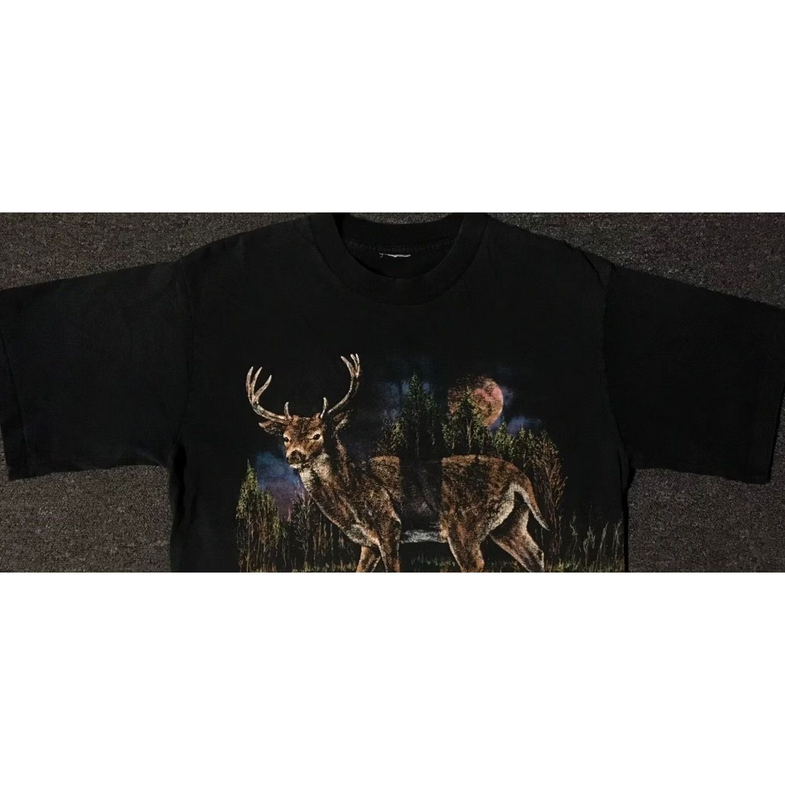 Vintage VINTAGE 90s Elk AOP Shirt L Single Stitch Nature Animal Art Grunge Biker 80s Blue Men Size US L / EU 52-54 / 3 - 7 Thumbnail