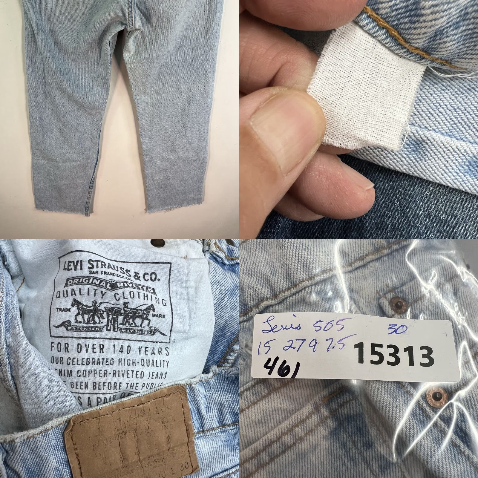Levi's Levi's 505 Cropped Denim Jeans Women Size 30 Inseam 27 Light Wash Distressed Blue Regular Fit Size 30" / US 8 / IT 44 - 8 Thumbnail