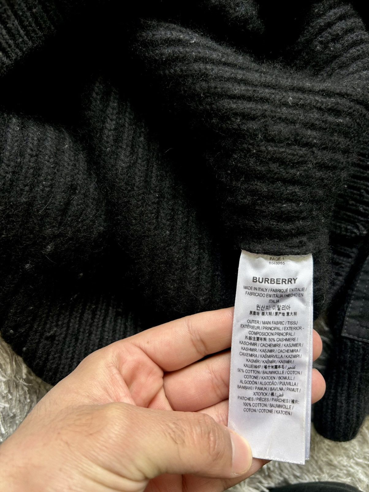 Burberry 💥GRAIL💥 BURBERRY CONTRAST PANEL RIB KNIT WOOL SWEATER Size US L / EU 52-54 / 3 - 14 Thumbnail