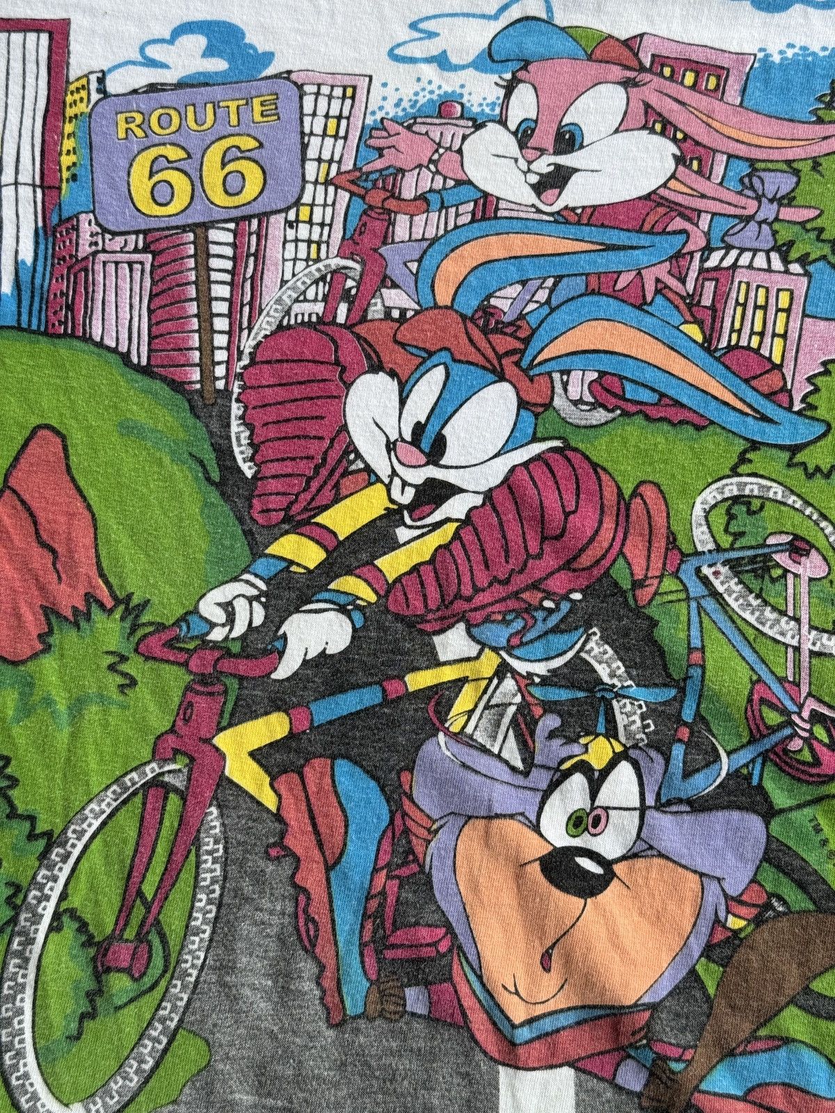Anime × Cartoon Network × Vintage *RARE* 1994 90s VINTAGE WARNER BROS LOONEY TUNES ROAD 66 TEE Size US M / EU 48-50 / 2 - 5 Thumbnail