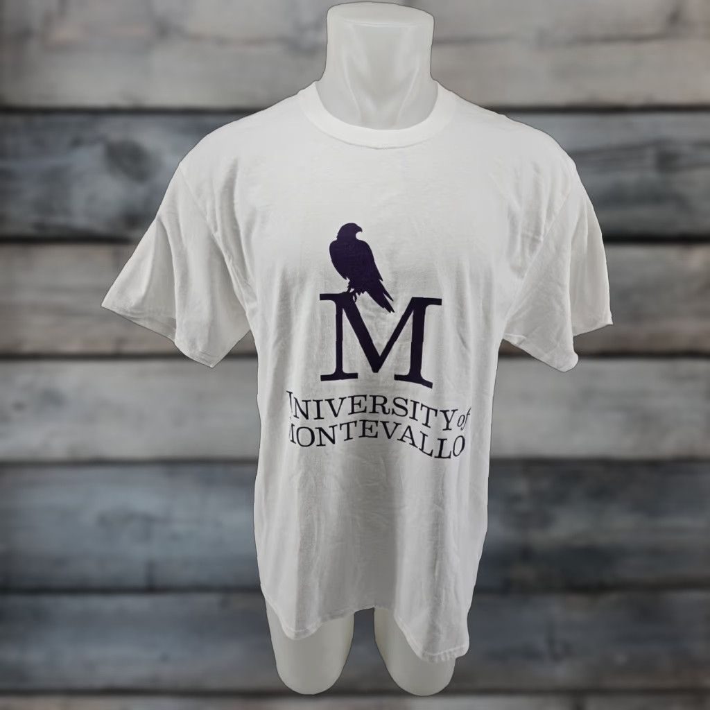Port & Company University Montevallo Mens Large White T-Shirt Graphic Short Sleeve Size US L / EU 52-54 / 3 - 1 Thumbnail