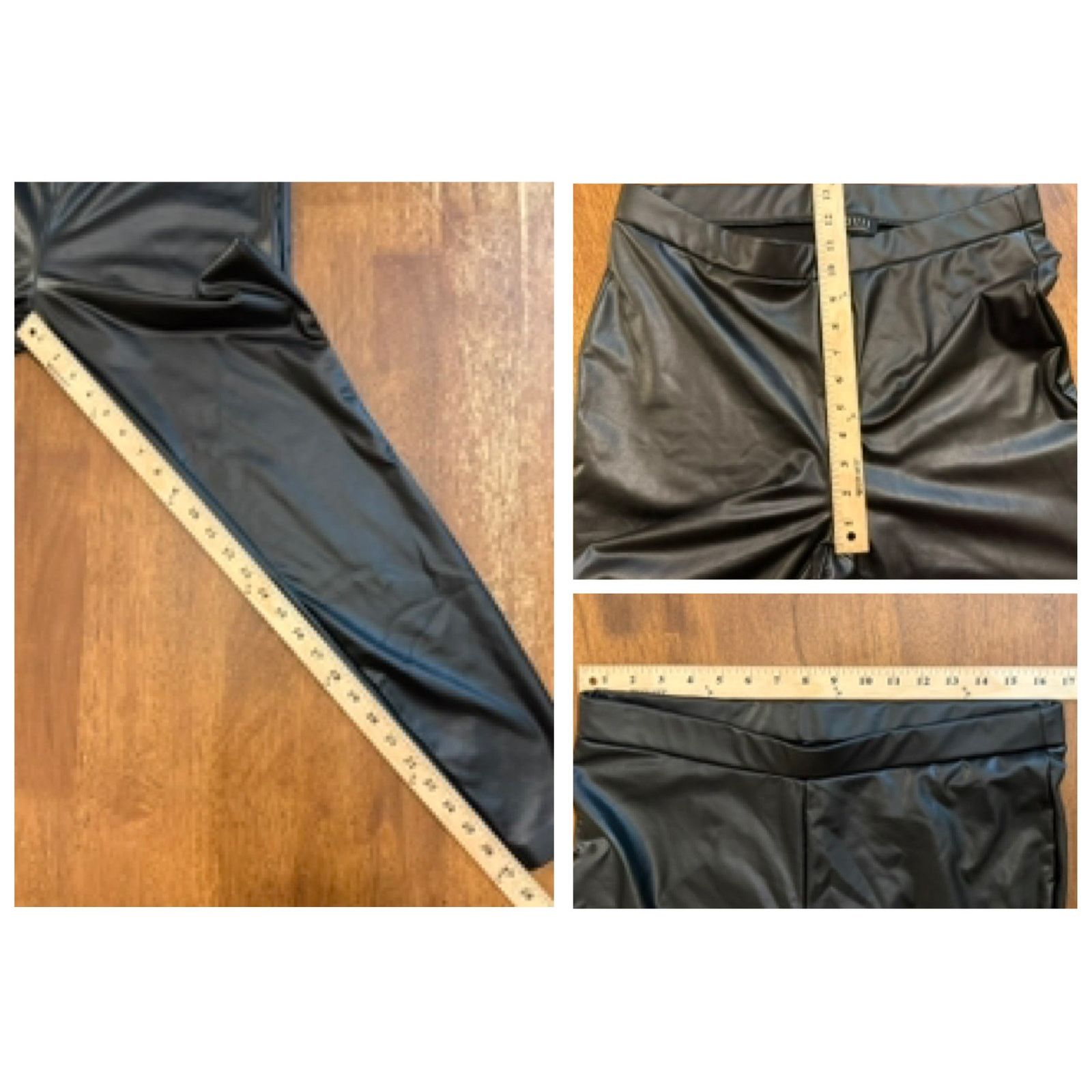 Other NWT Eloquii Black Faux Leather Leggings, size 14 Size 36" / US 14 / IT 50 - 4 Thumbnail