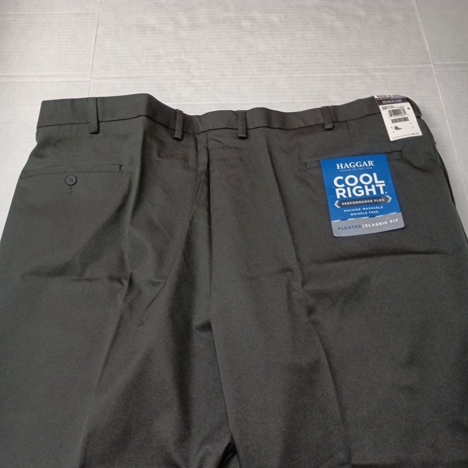 Haggar Haggar Cool Flex Pleated Pants Classic Fit Men's 50x29 Black Size US 44 / EU 60 - 9 Thumbnail