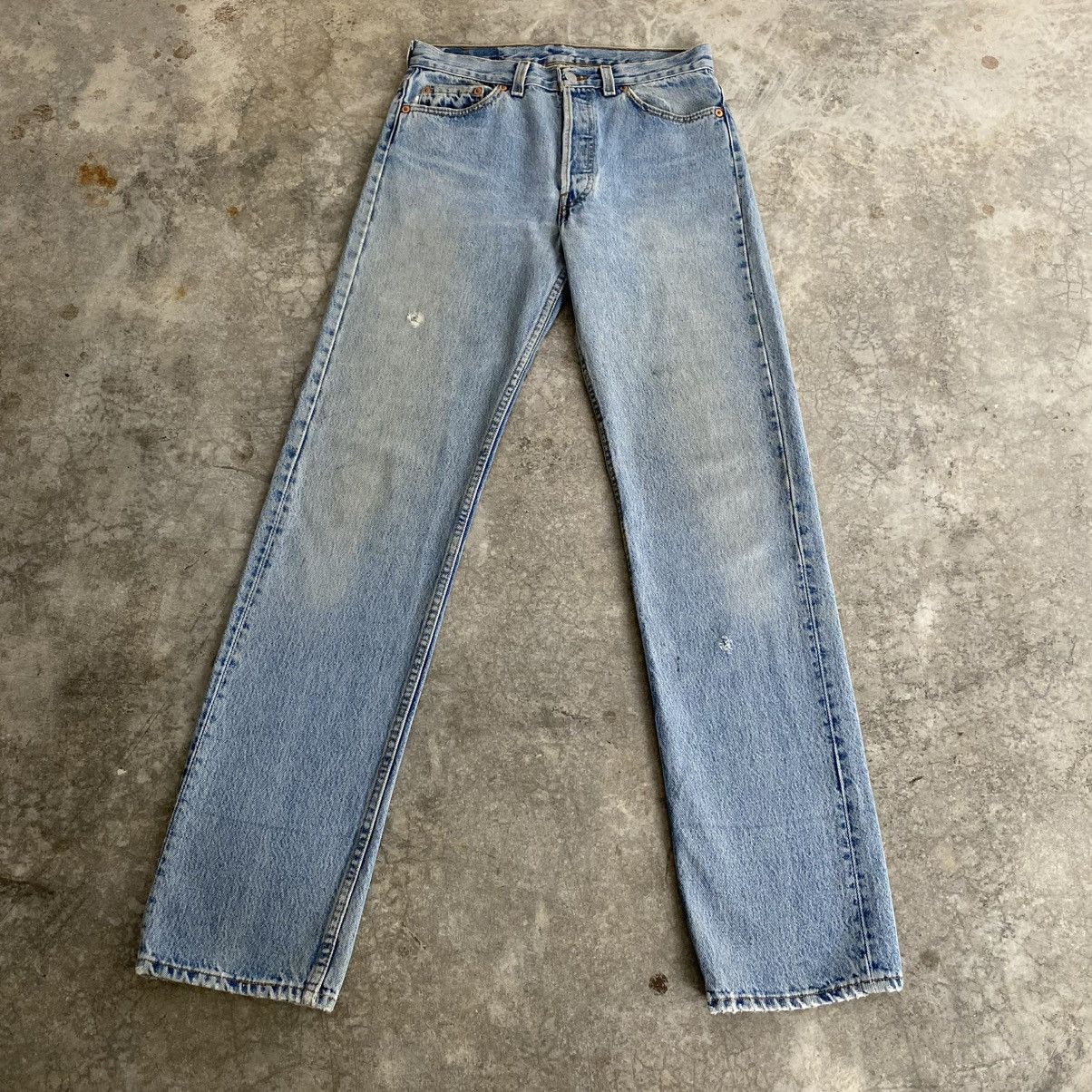 Levi's Size 29x32.5 Vintage 1993 Levis 501 Light Blue Denim Jeans Size US 29 - 2 Thumbnail