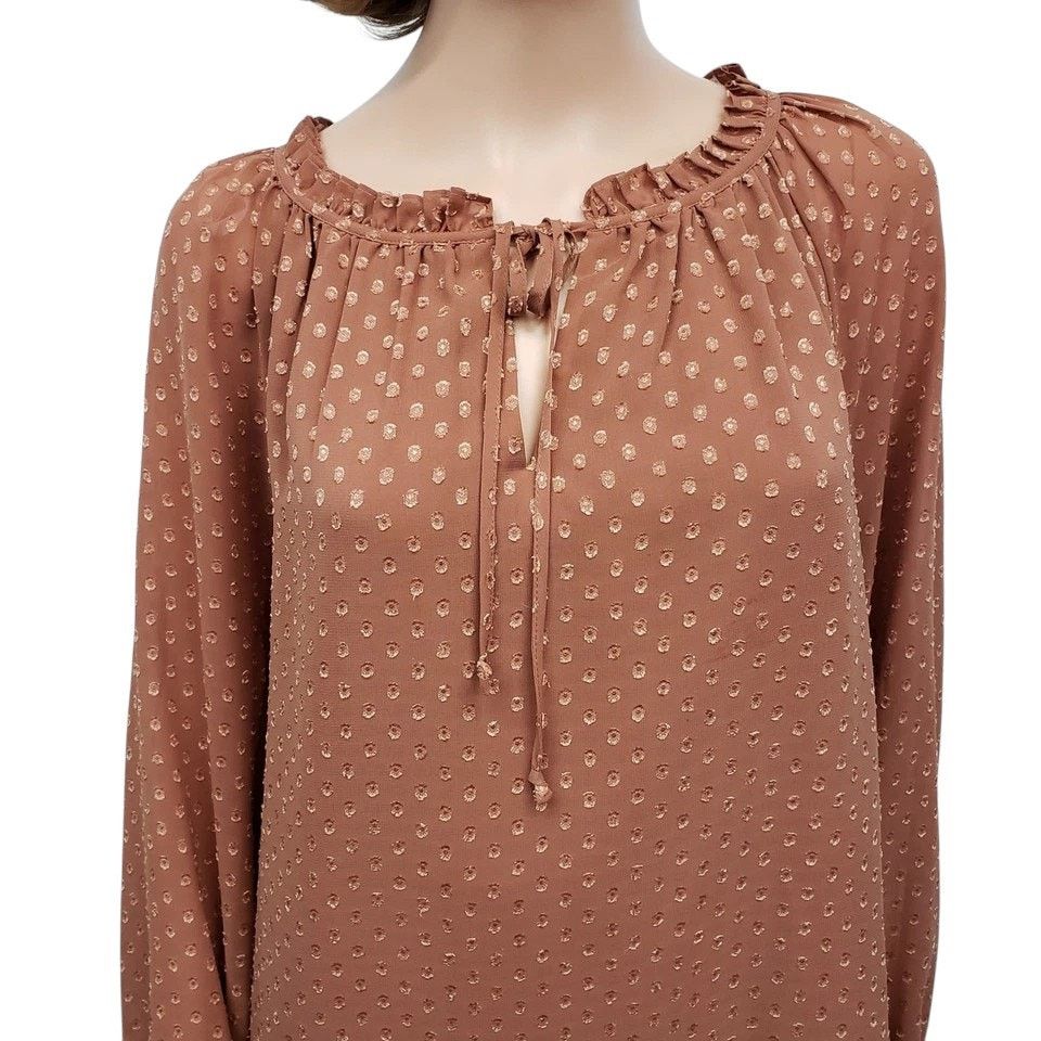 Other DR2 BY DANIEL RAINN Plus Size 2X Swiss Dot Tie Neck Blouse Size XXL / US 16-18 / IT 52-54 - 5 Thumbnail