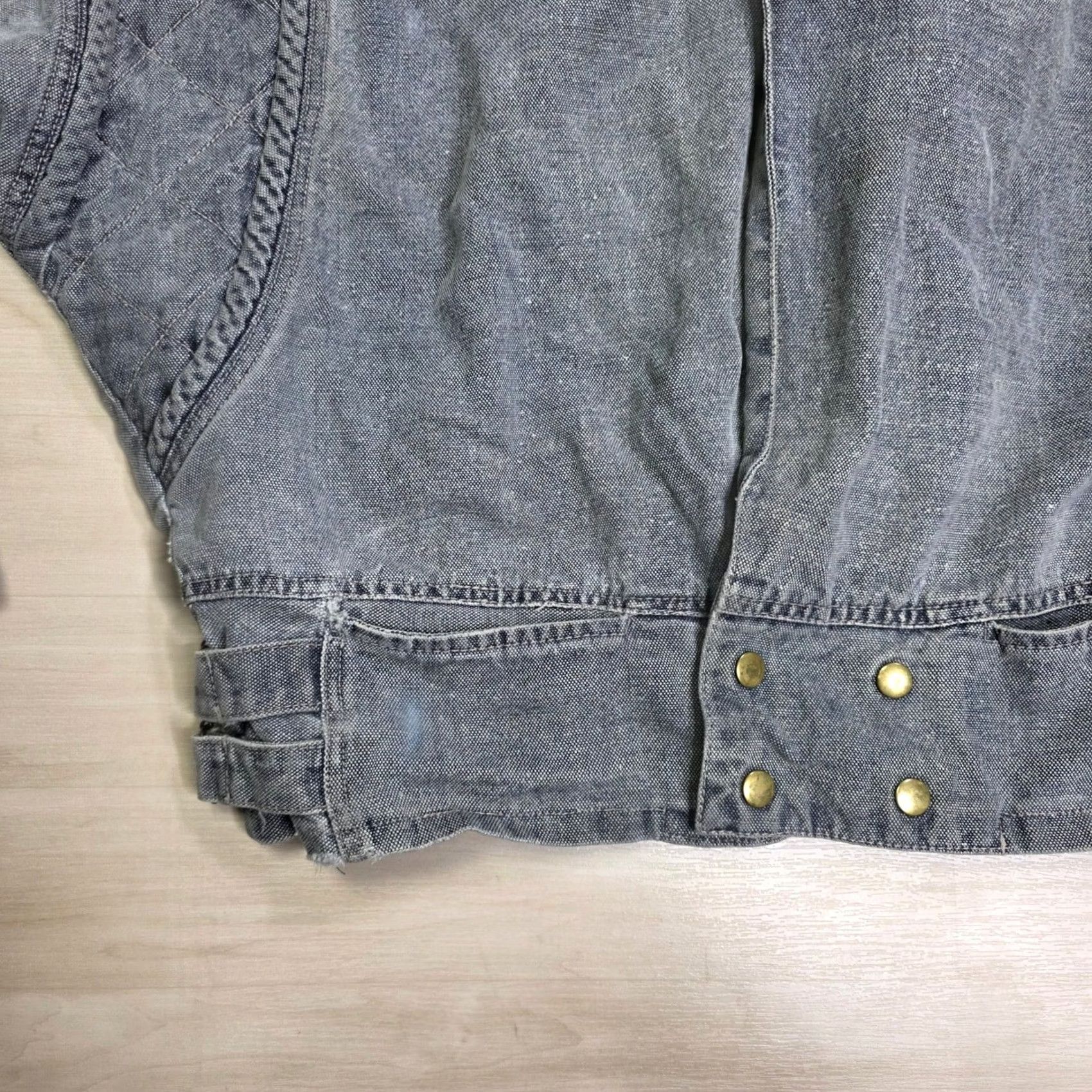 Vintage Cotler Mens Gray Wash Denim Jacket Buckle Back Distressed L Size US L / EU 52-54 / 3 - 7 Thumbnail