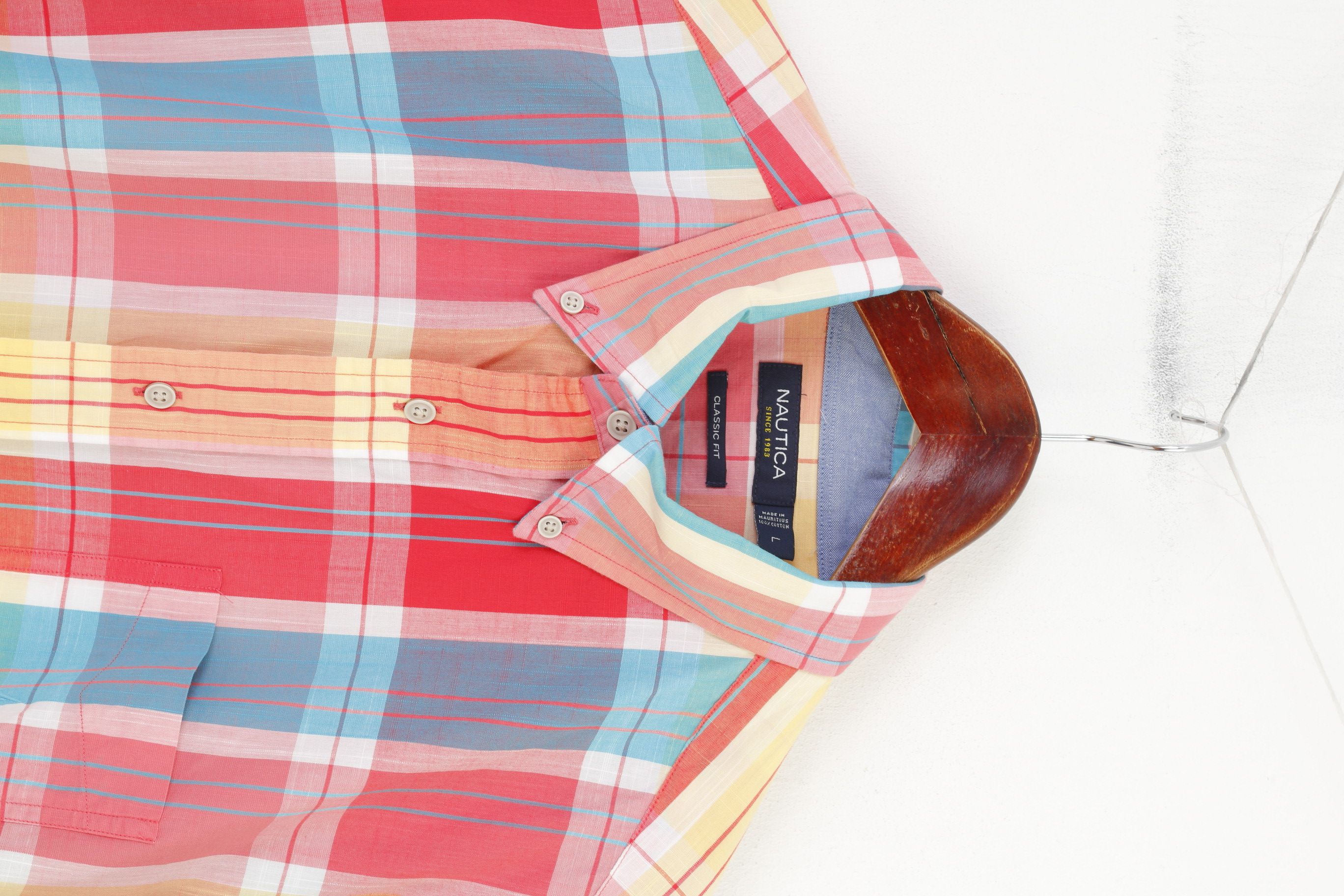 Nautica Nautica Men L Casual Shirt Classic Fit Multicolor 10709 Size US L / EU 52-54 / 3 - 2 Thumbnail