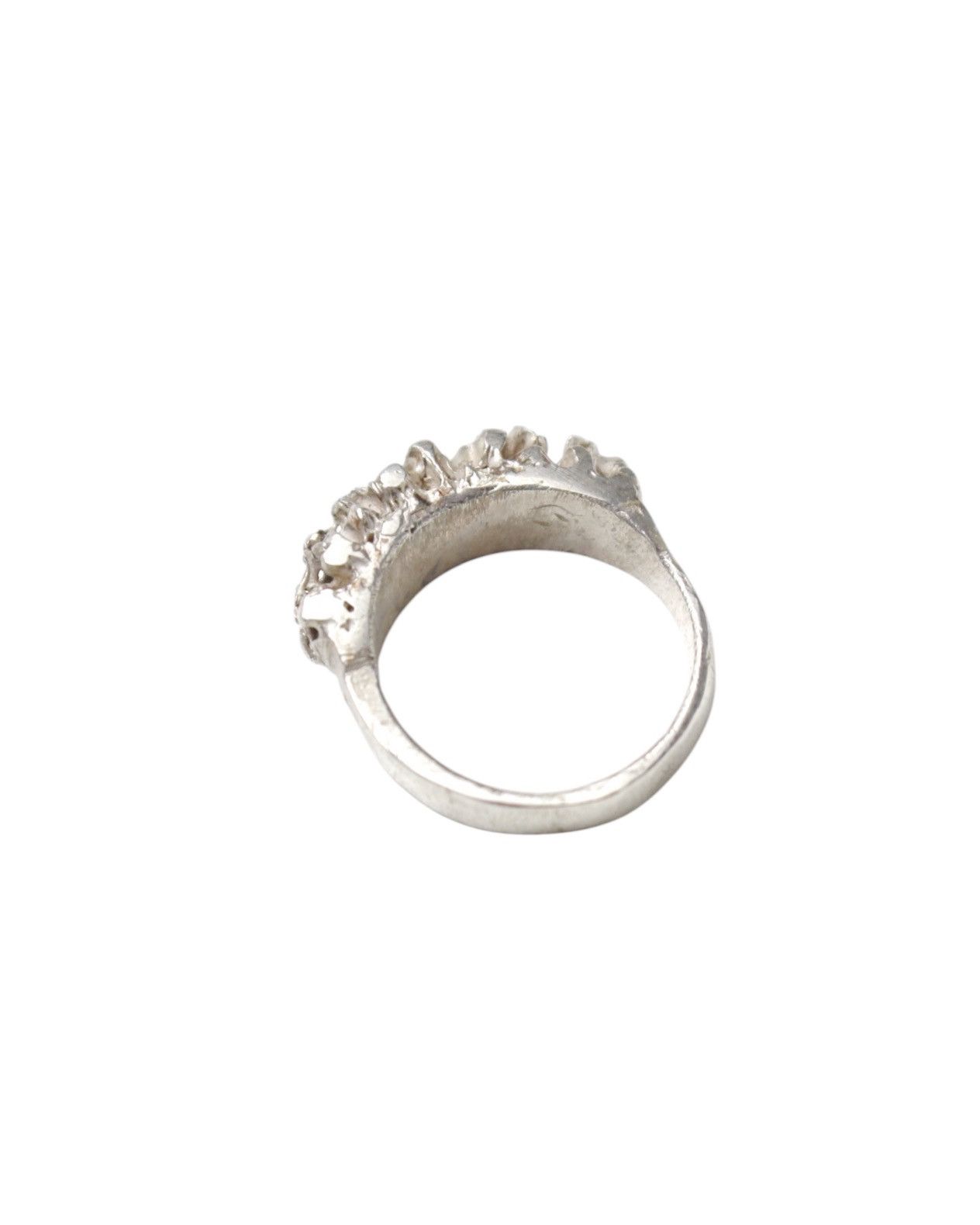 Vintage 2000S JAPANESE MADE SCULPTURAL SILVER CRUSTED RING Size ONE SIZE - 3 Thumbnail