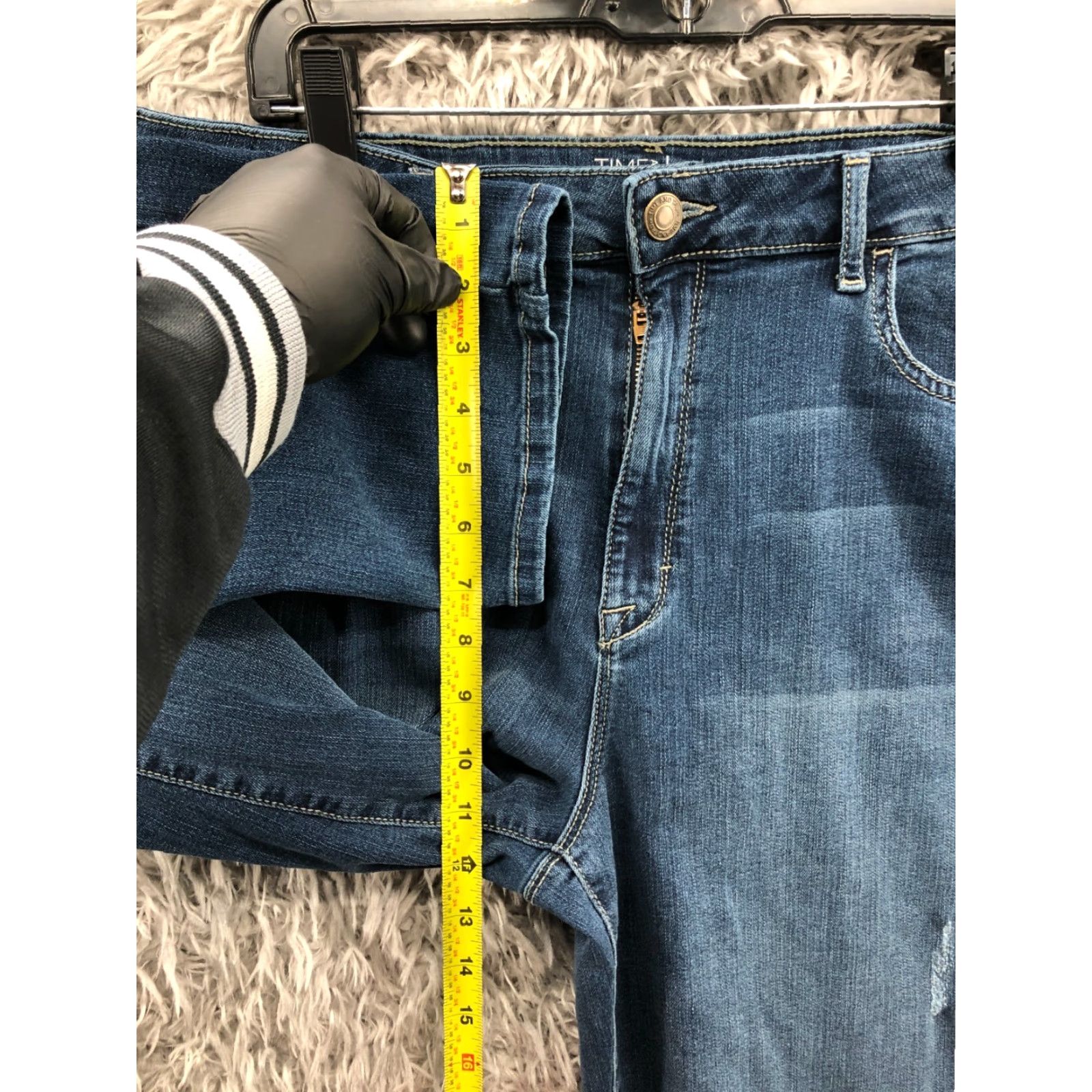 Vintage Time & TRU Jeans Time And Tru Denim Straight 16 Womens High Rise Medium Blue 5-Pocket Regular Size 32 Waist Inseam 27 Comfort Size 38" / US 16 / IT 52 - 4 Thumbnail