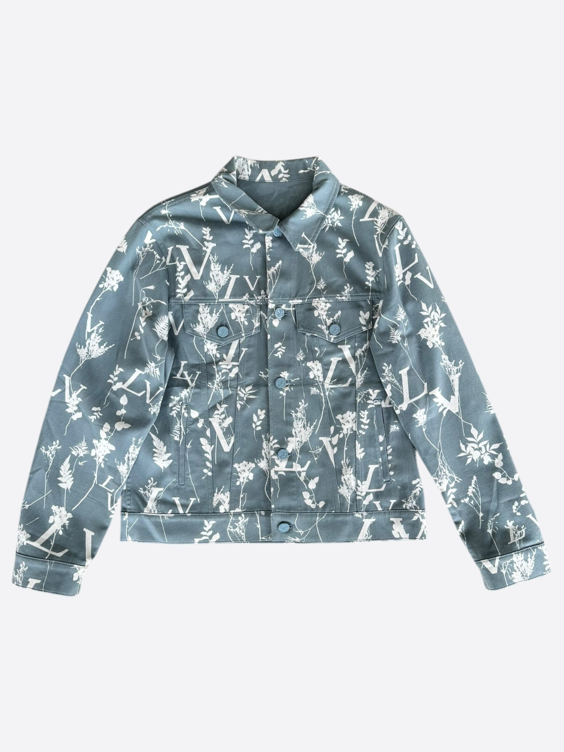 Louis Vuitton Louis Vuitton Blue & White LV Leaf Denim Jacket Size US M / EU 48-50 / 2 - 1 Thumbnail