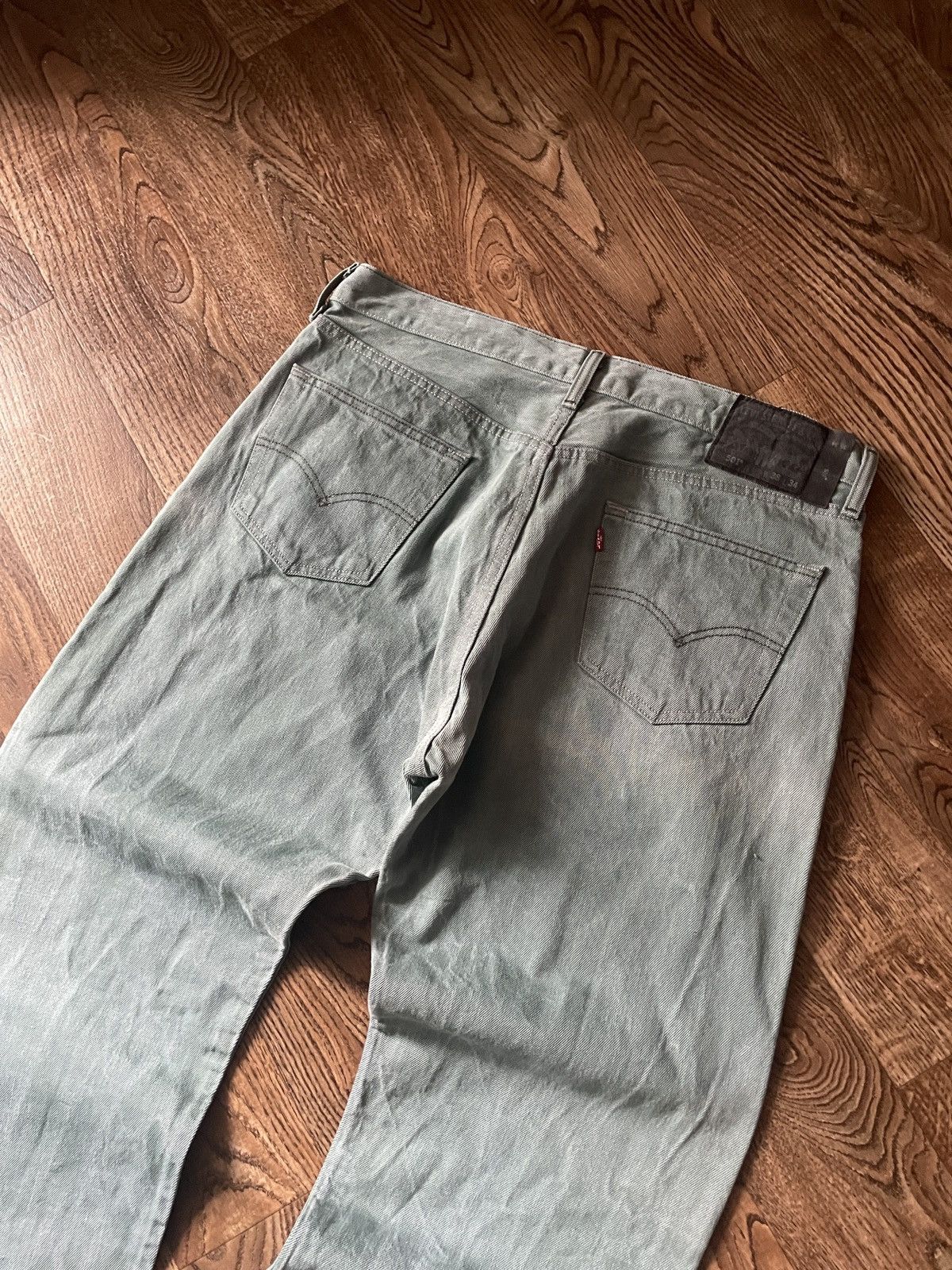 Levi's Vintage Levis 501 Green Button Fly Denim Jean Size US 38 / EU 54 - 3 Thumbnail