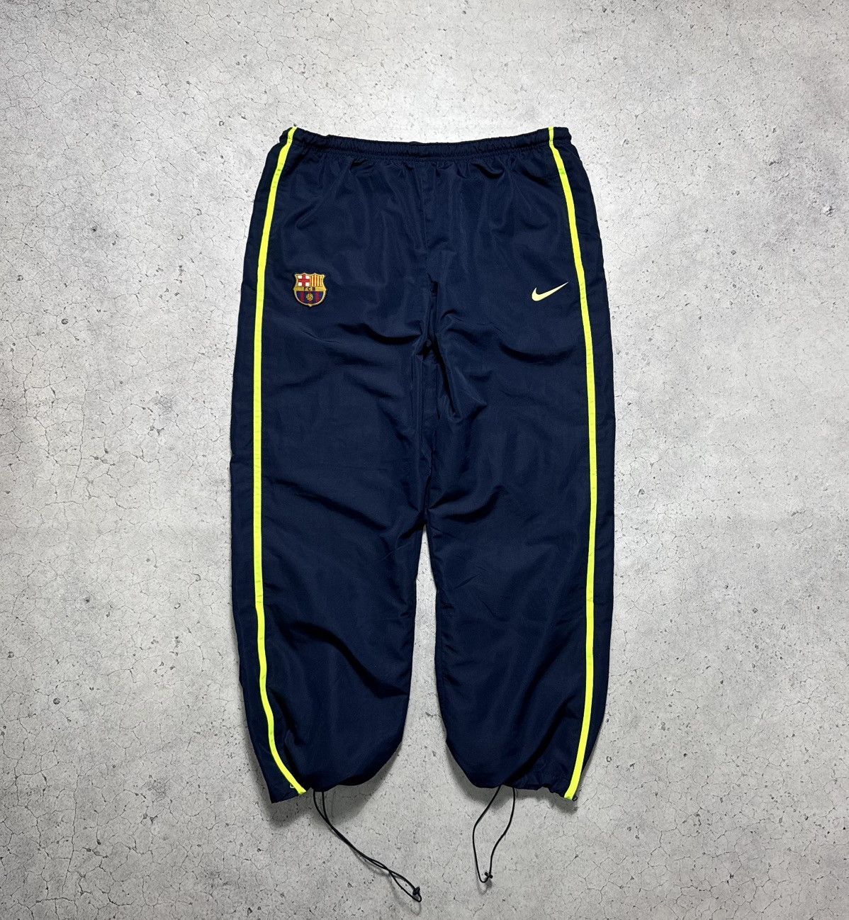 Nike FC Barcelona Nylon Baggy Track Pants Football Drill Y2K