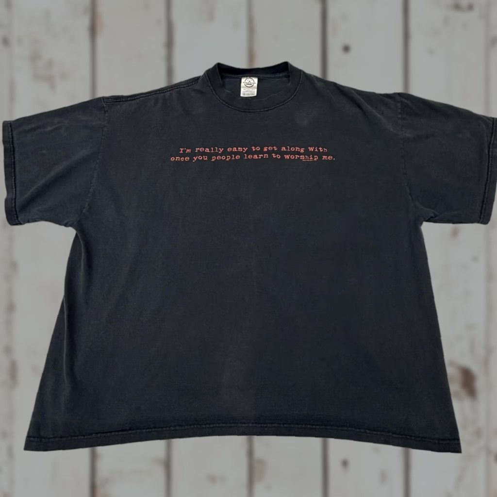 Delta VINTAGE Delta T-Shirt Mens 2XL Black I'm Easy To Get Along Worship Me Funny Quote Delta Shirt Mens 2XL Black Humor Quotes Size US XXL / EU 58 / 5 - 1 Thumbnail