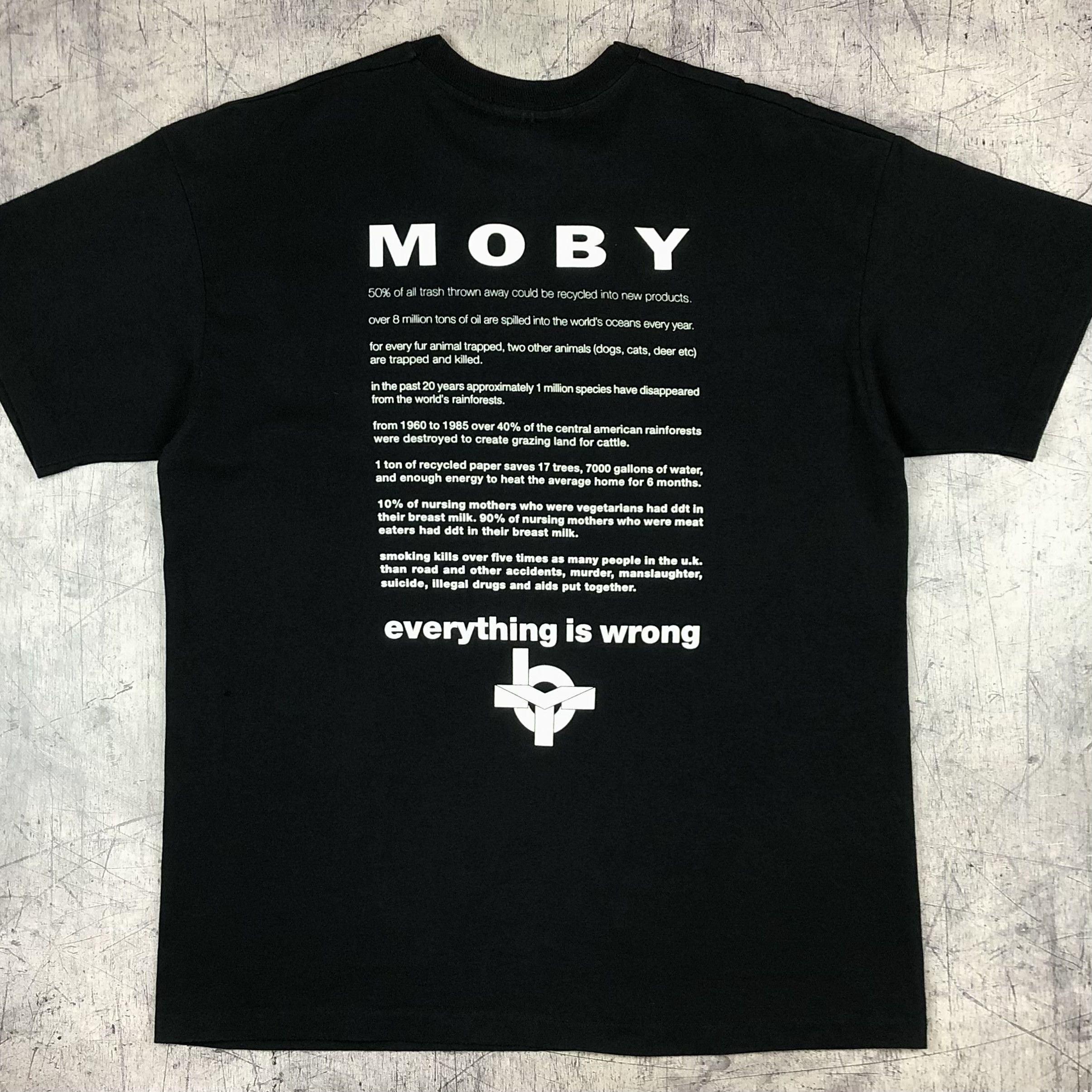 Band Tees 1995 MOBY Everything Is Wrong Single Stitch Vintage Tee Size US XL / EU 56 / 4 - 2 Thumbnail