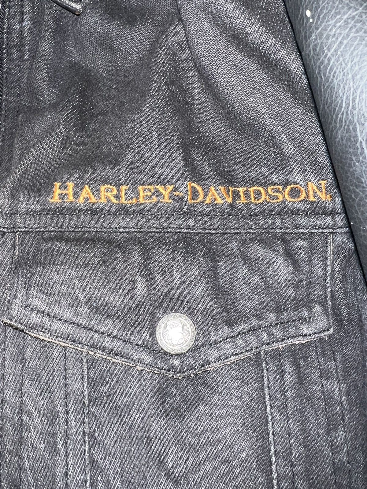 Harley Davidson × Vintage 2009 Harley Davidson FlamedSkull Leather ArmedArmouredJacket Size US M / EU 48-50 / 2 - 2 Thumbnail