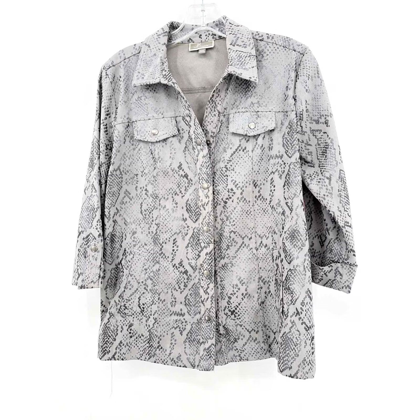 JM Collection Pre-Owned JM Collection Grey Button Down Shirt Medium Size M / US 6-8 / IT 42-44 - 2 Thumbnail