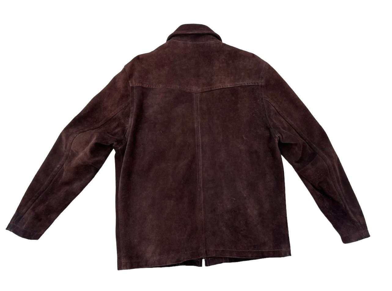 Stussy × Vintage Vintage 90s Stussy Patina Suede Cowhide Leather Jacket Size US XL / EU 56 / 4 - 2 Thumbnail
