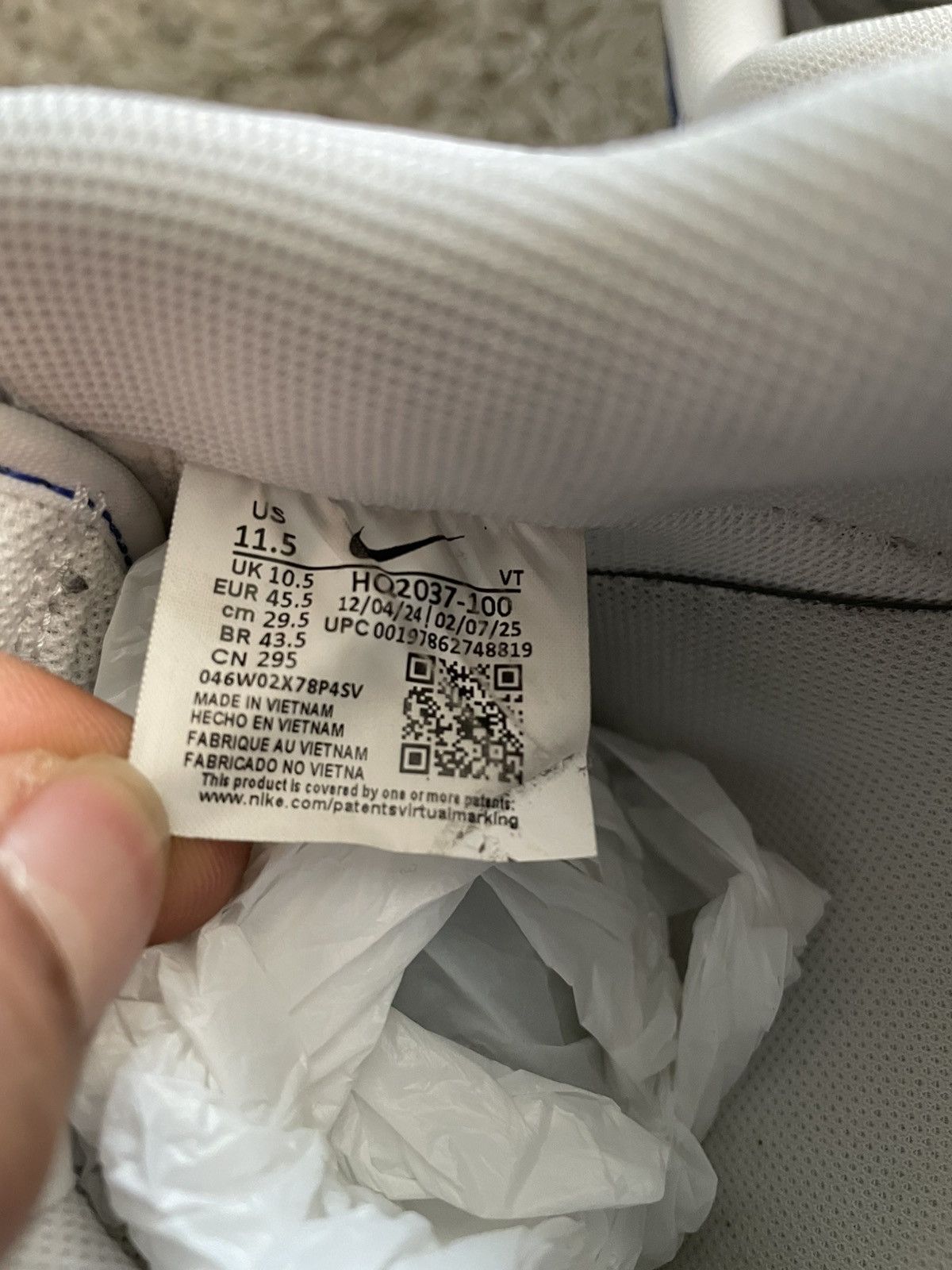 Nike Nike Air Force 1 White Deep Royal Size US 11.5 / EU 44-45 - 11 Thumbnail