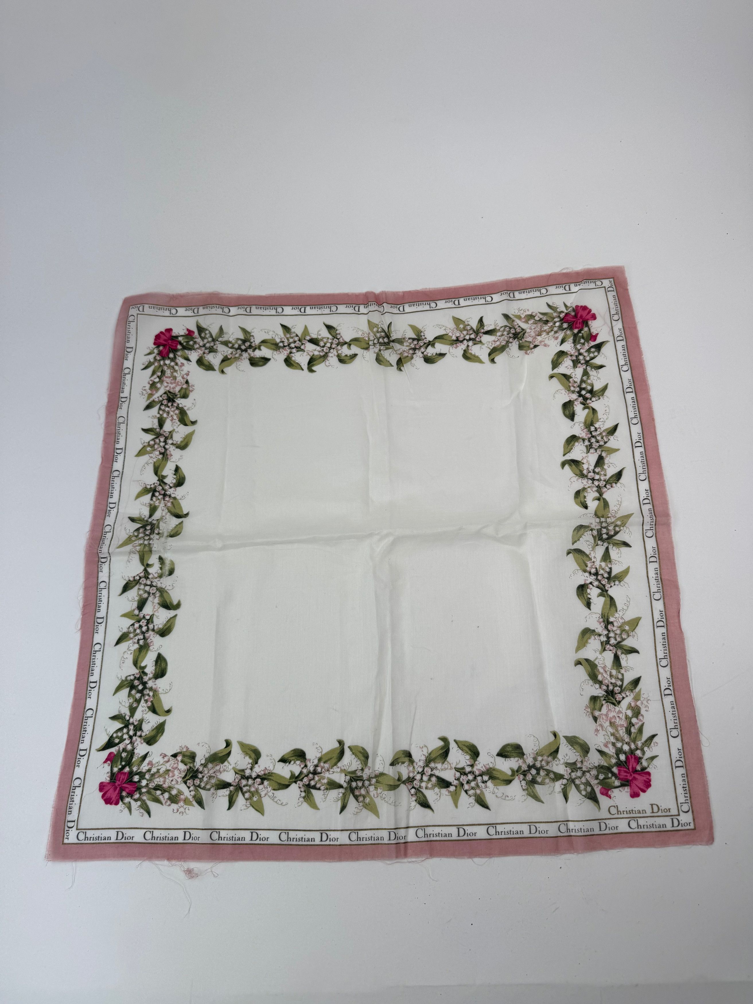 Dior Vintage Silk Cotton Scarf White Size ONE SIZE - 1 Thumbnail