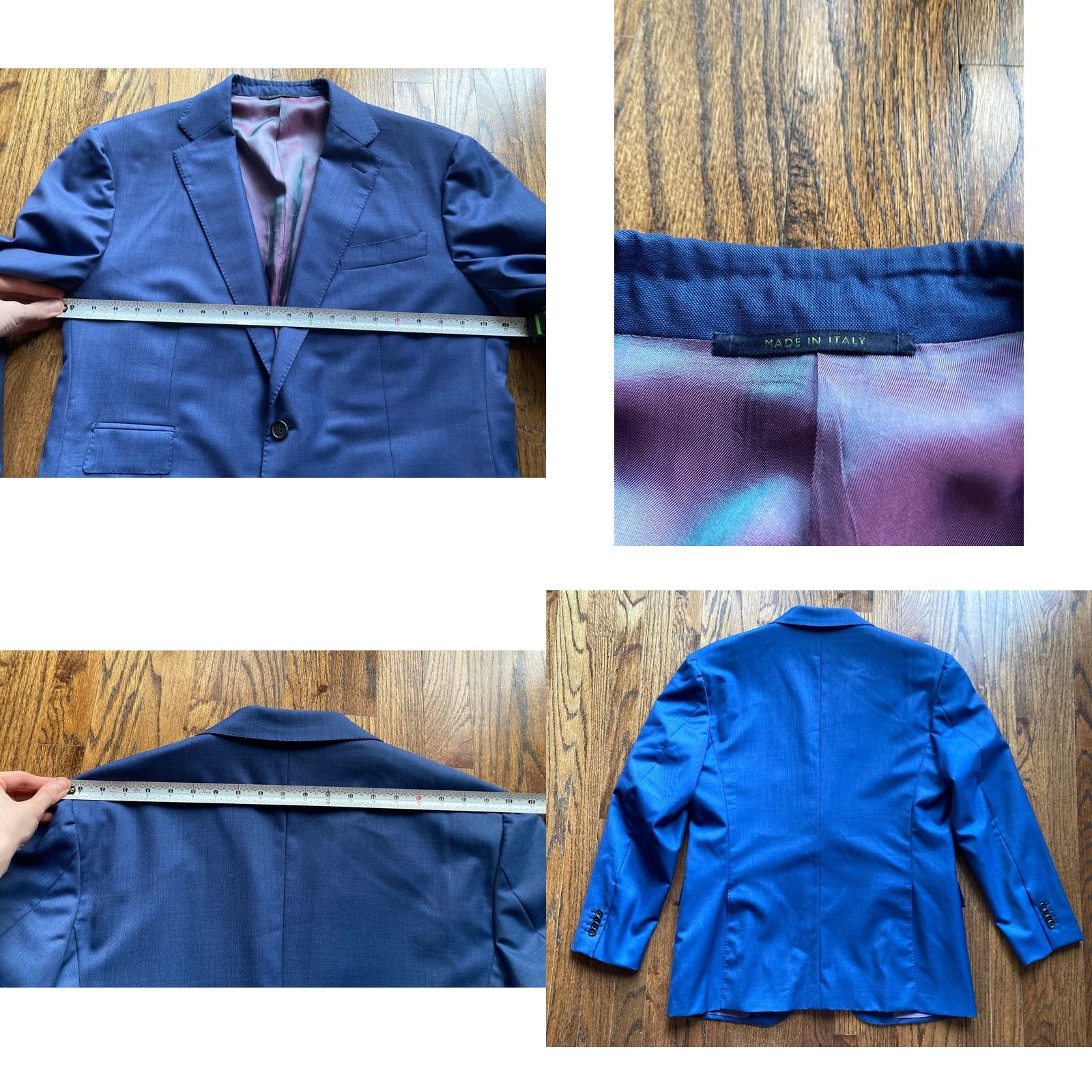 Sid Mashburn Sid Mashburn Wool Blazer Mens 42R Blue Jacket Coat Made In Italy Flaws Chest 42 Wool Sport Coat Blazer Mens Size 42R - 8 Thumbnail