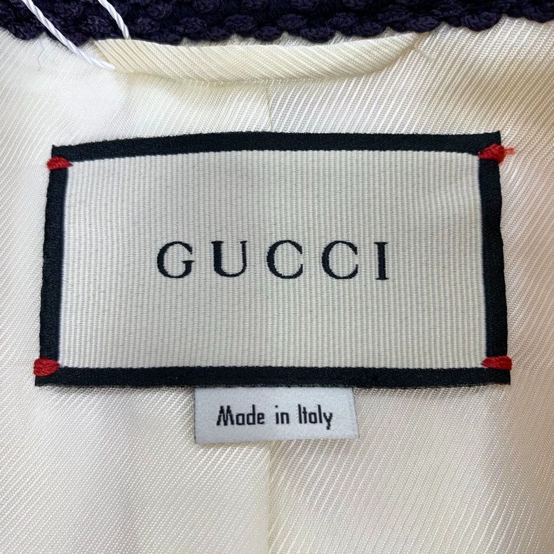 Gucci Gucci Beige logo old flower full print V-neck wool small fr Size US XXS / EU 40 - 6 Thumbnail