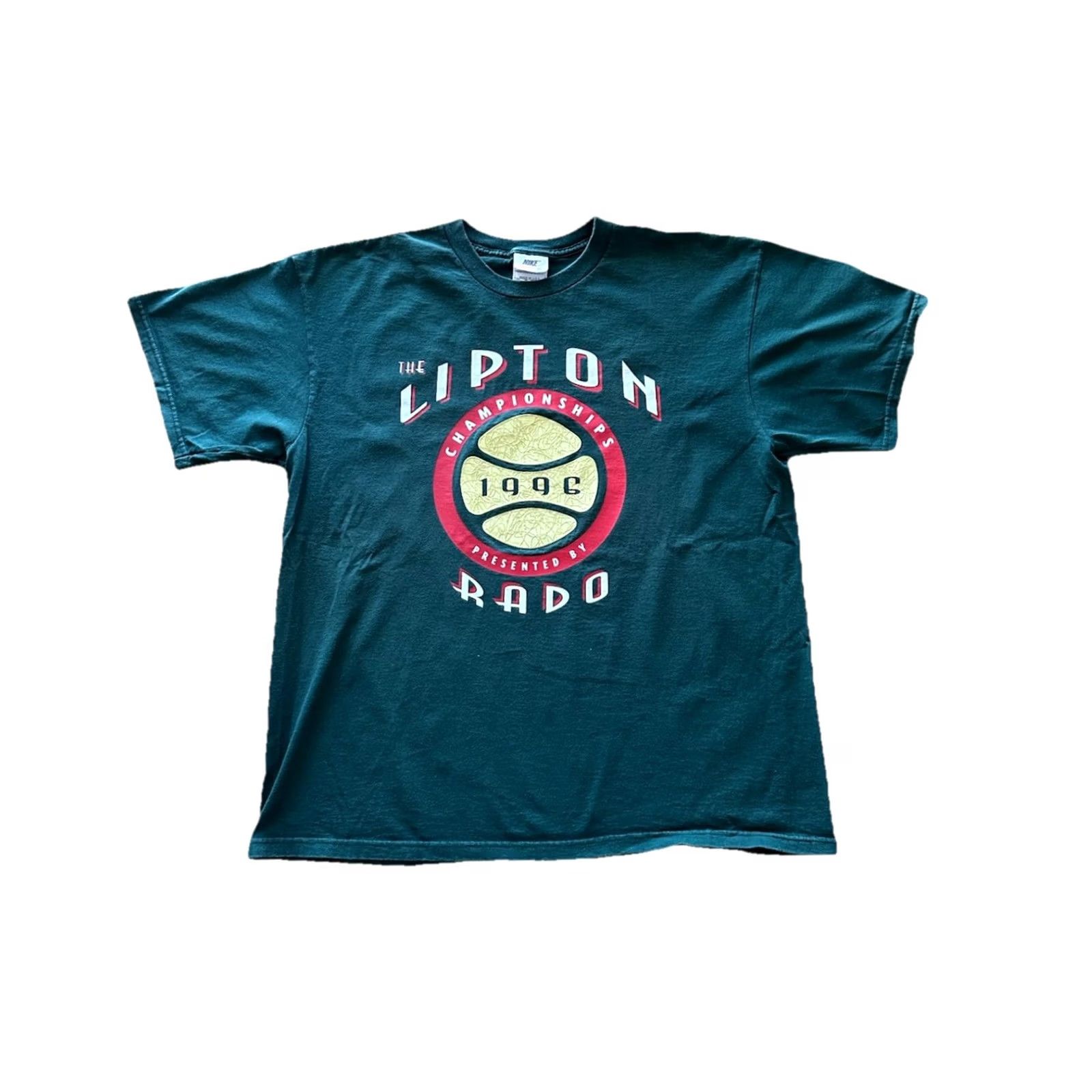 Nike VINTAGE Nike Lipton Championships RADO Swoosh Tee MEN L Green 90s Graphic Cotton T-Shirt Mens Size US L / EU 52-54 / 3 - 2 Thumbnail