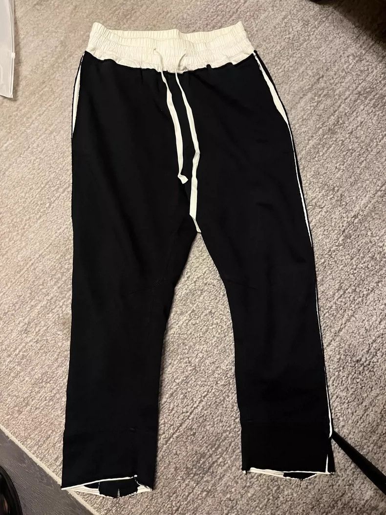 Haider Ackermann sizeXL Black and white patchwork baggy jea