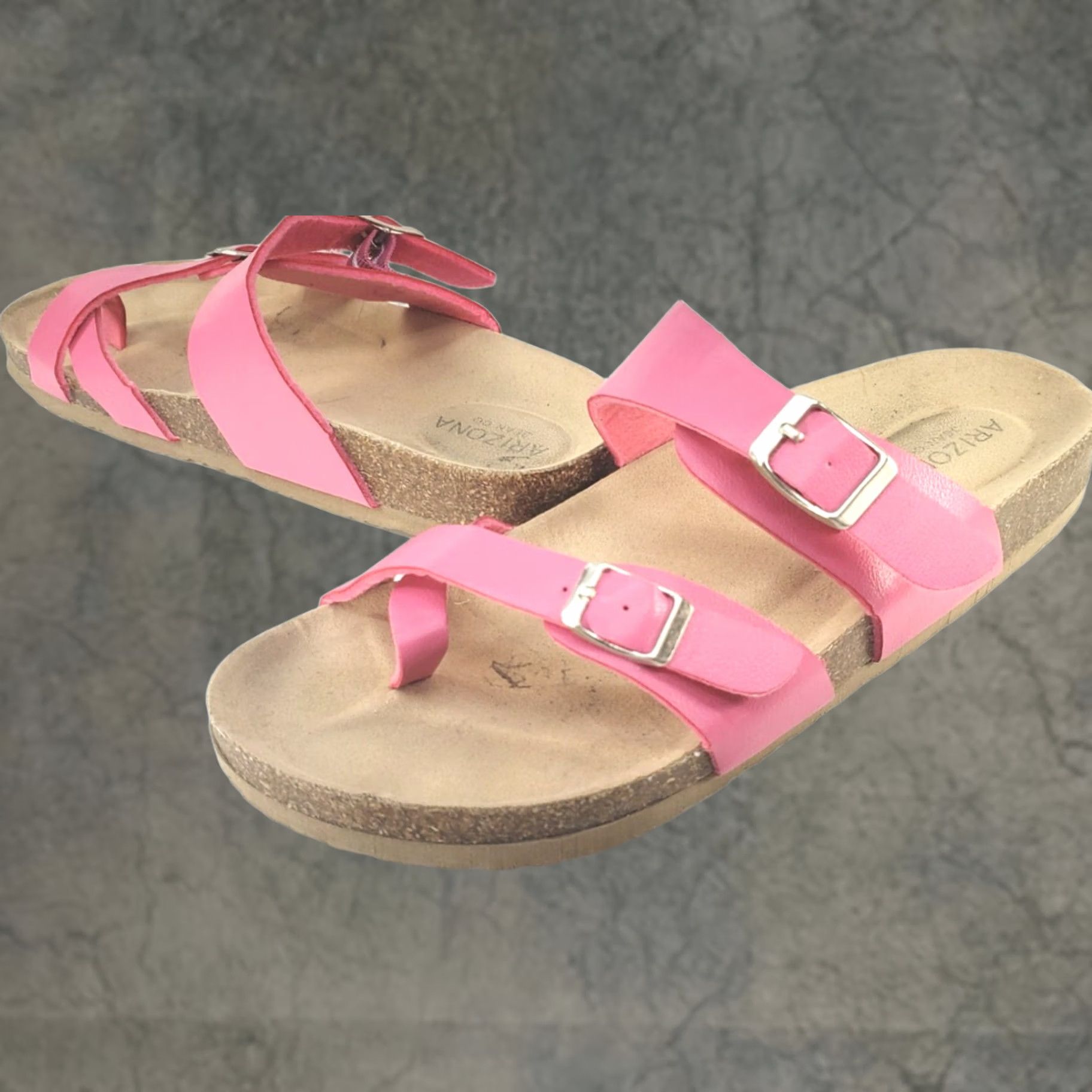 Vintage Arizona Jeans Co. Womens 9M Pink Fairhaven Slip On Footbed Sandals Cork Shoes Size 30" / US 8 / IT 44 - 1 Thumbnail