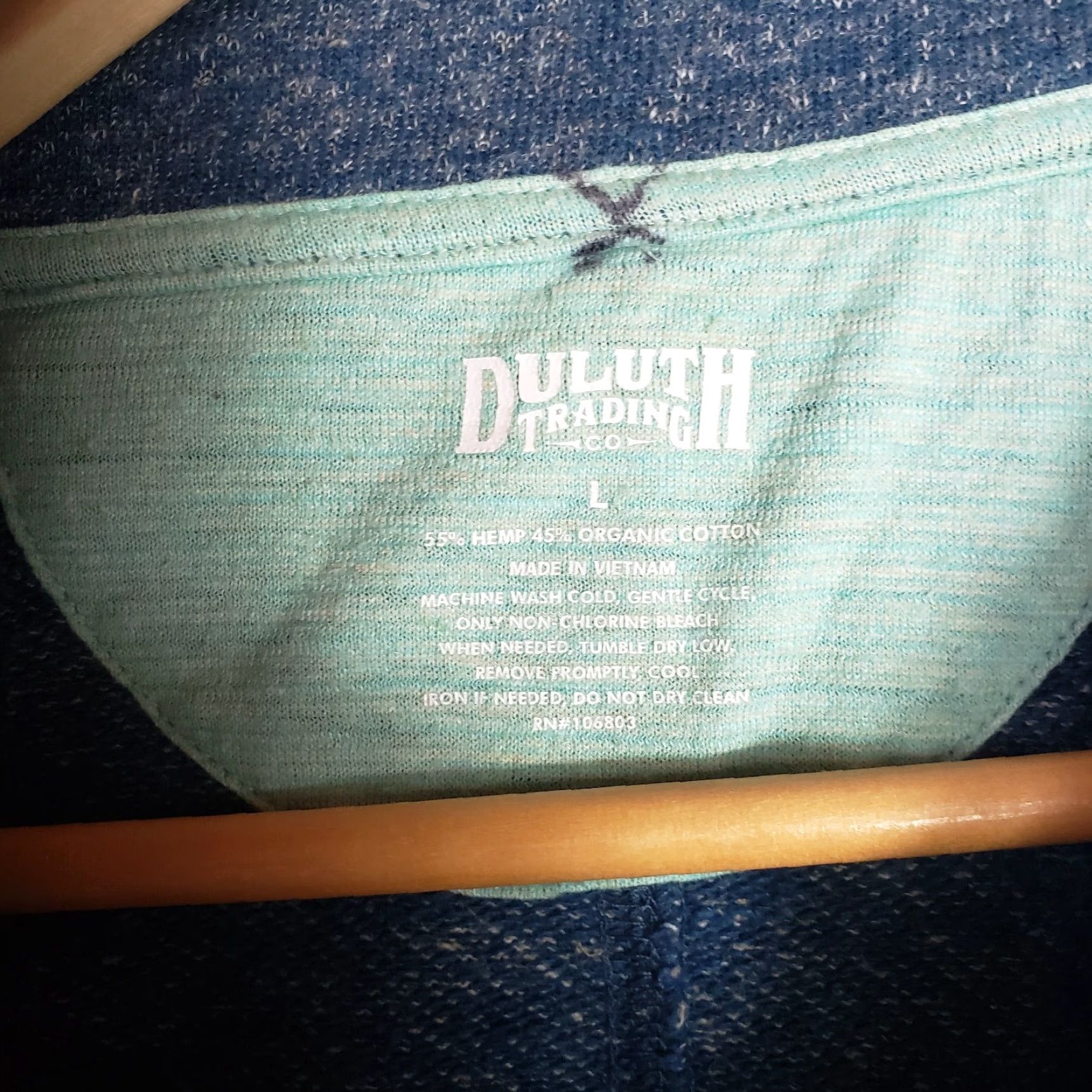 CO Duluth Womens Hemp Organic Cotton Buttonfront Jacket-Size L Blue Size L / US 10 / IT 46 - 3 Thumbnail