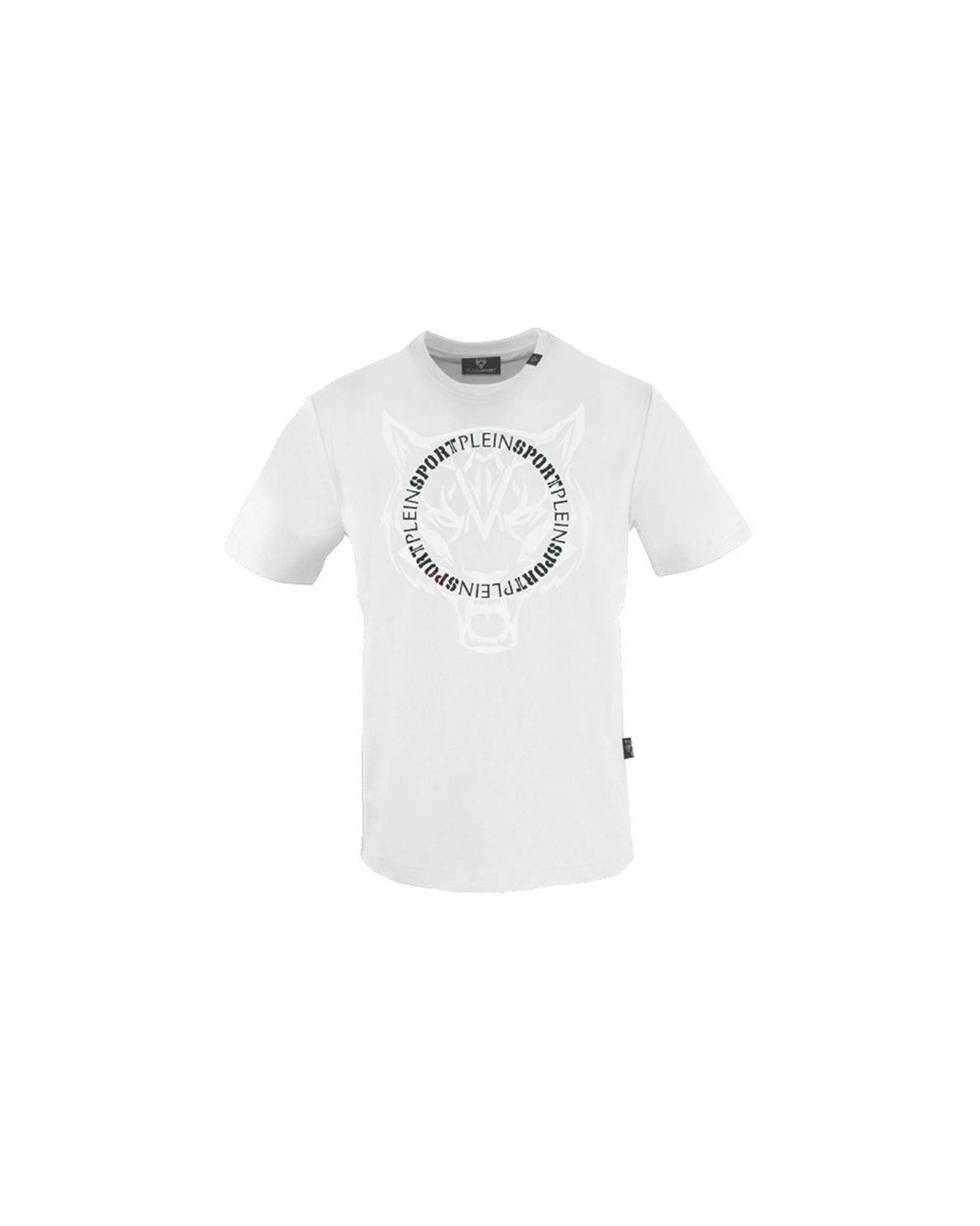 image of Philipp Plein Front Print Cotton T-Shirt in White, Men's (Size XL)