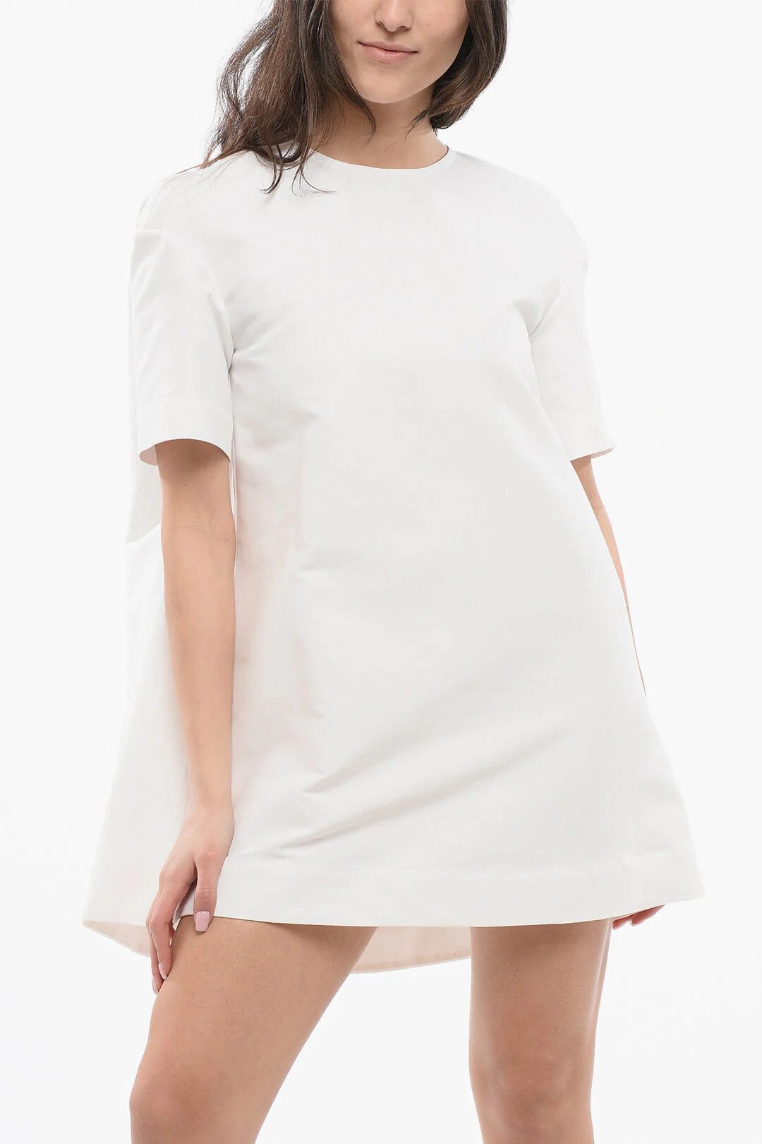 Marni og1mm0326 Cotton Mini Dress in White Size M / US 6-8 / IT 42-44 - 4 Thumbnail