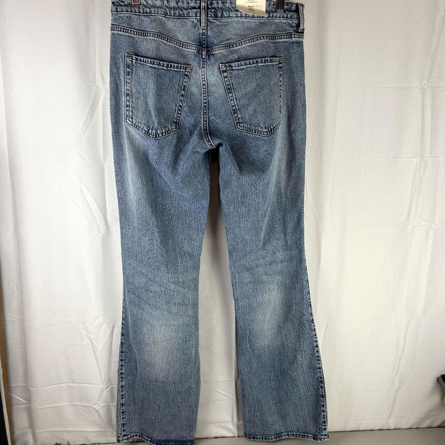 H&M H&M Jeans Womens 10 Blue Bootcut Slim Fit High Waist Light Wash Distressed Denim Pocket 5-Pocket Denim Stretch Womens Jeans Size 32" / US 10 / IT 46 - 7 Thumbnail