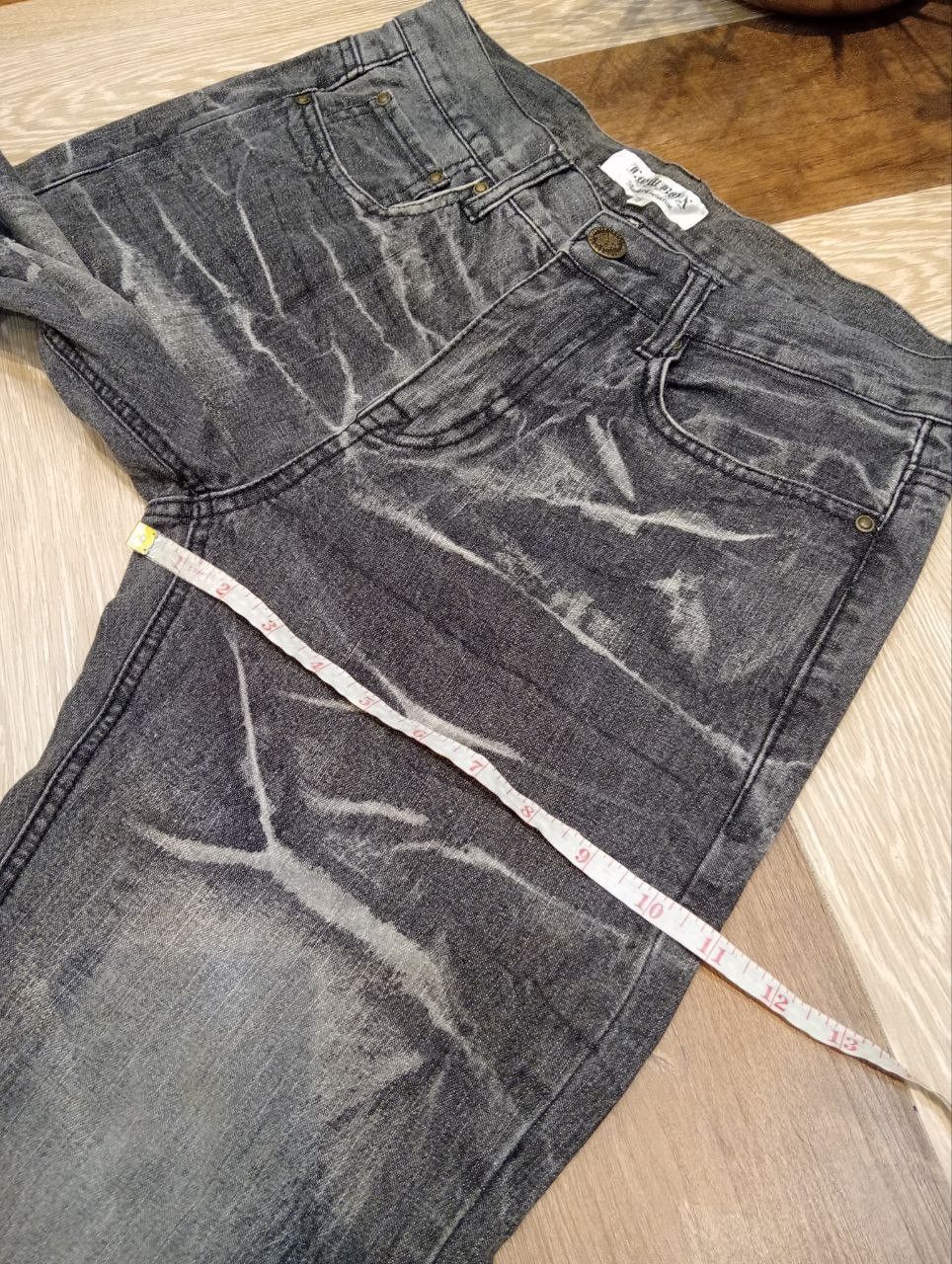 If Six Was Nine JAPANESE LOWBOX DISTRESSED LOOK JEANS - BLACK Size US 30 / EU 46 - 17 Thumbnail