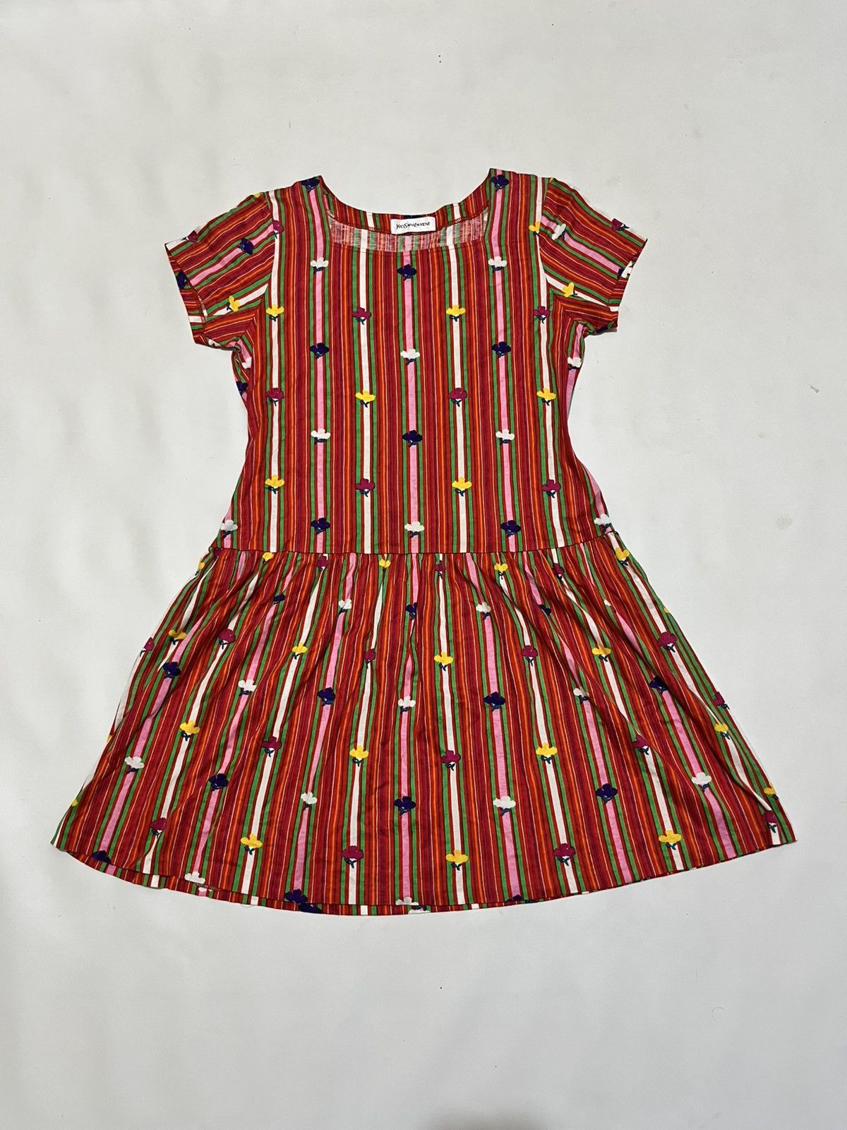 Yves Saint Laurent Flower multicolor mini dress Size M / US 6-8 / IT 42-44 - 1 Thumbnail